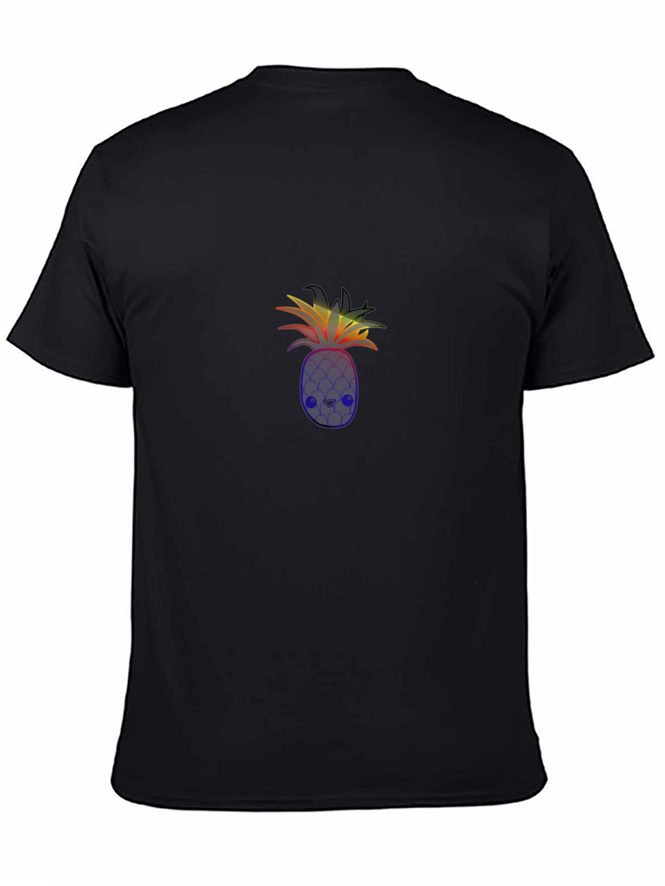 Rainbow Pineapple Graphic Black T-Shirt