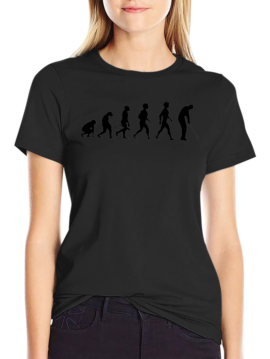 Evolution of Golf Funny Black T-Shirt