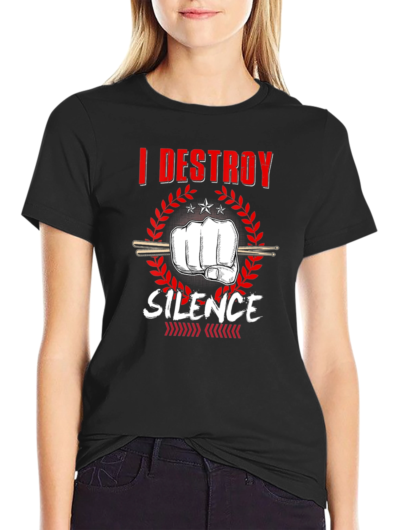 I Destroy Silence Drummer Graphic T-Shirt