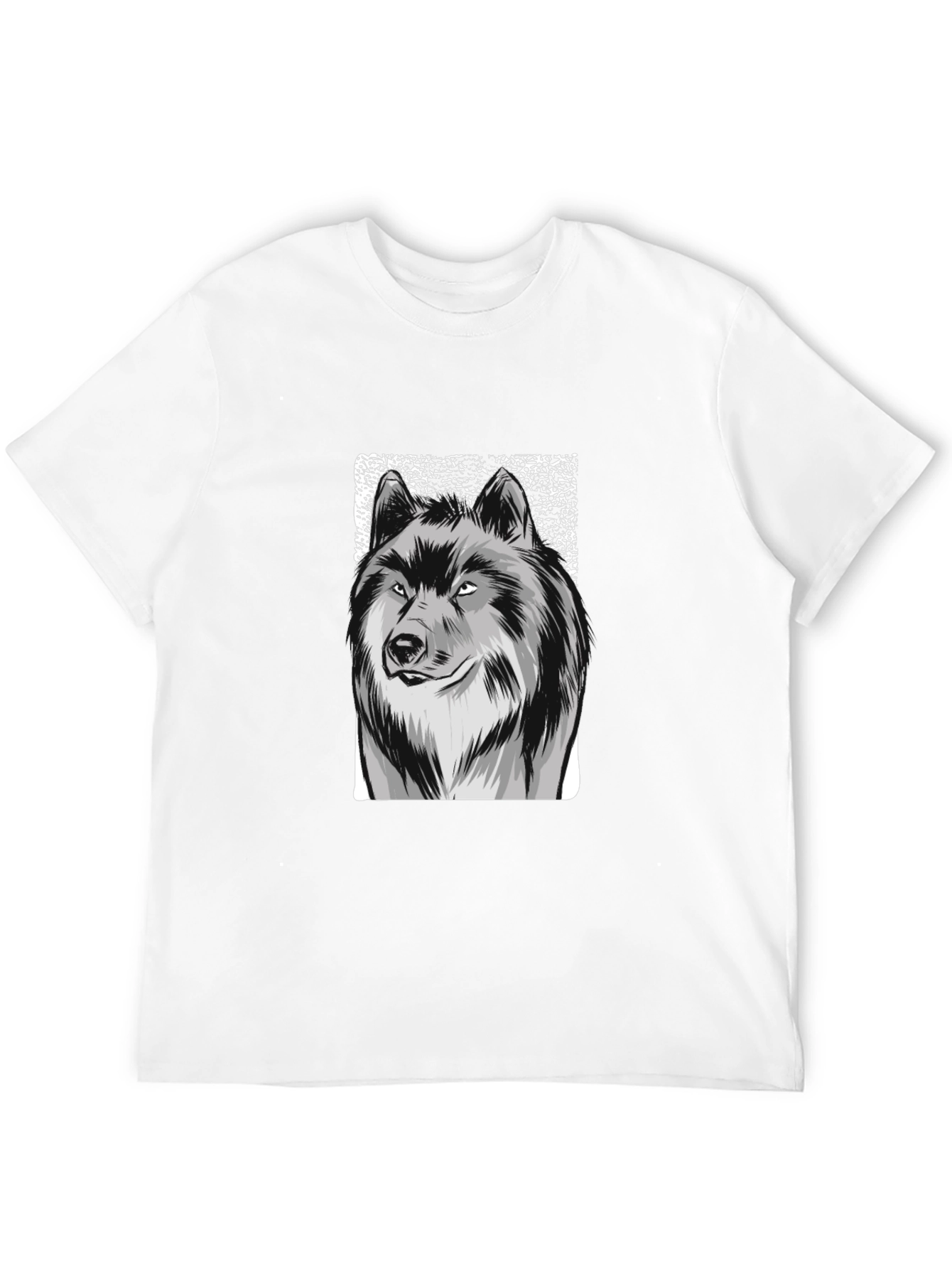 Wolf Graphic Print Black T-Shirt for Men