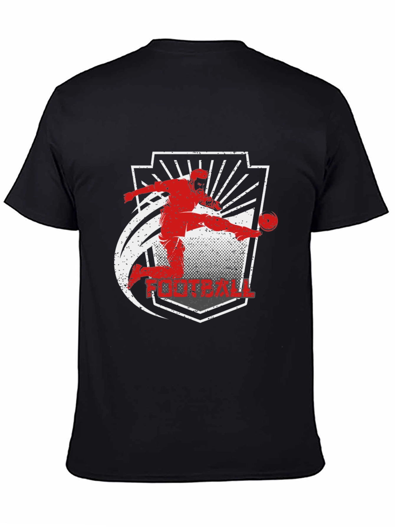 Football Graphic Tee - Black Casual T-Shirt