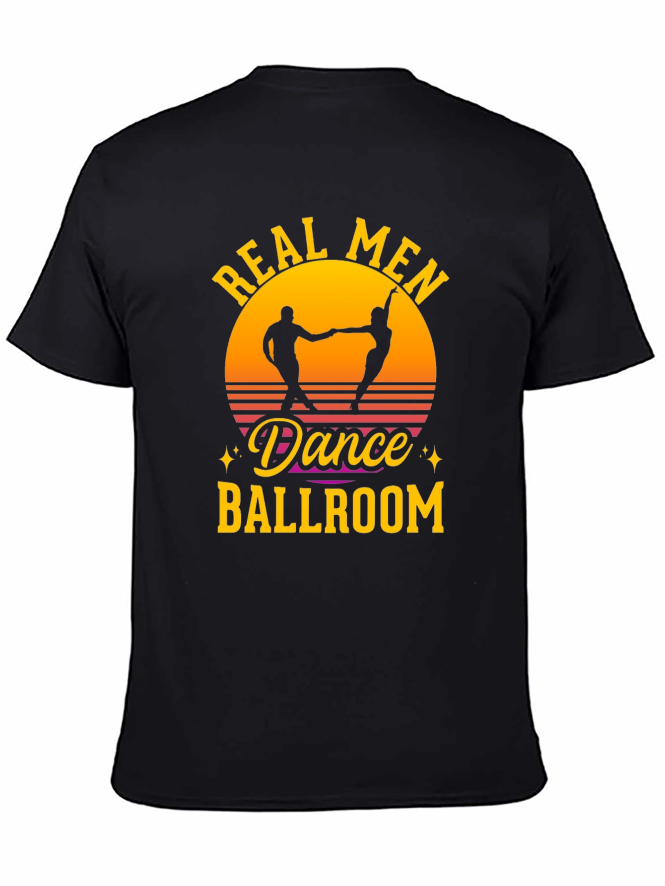 Real Men Dance Ballroom T-Shirt Retro Sunset