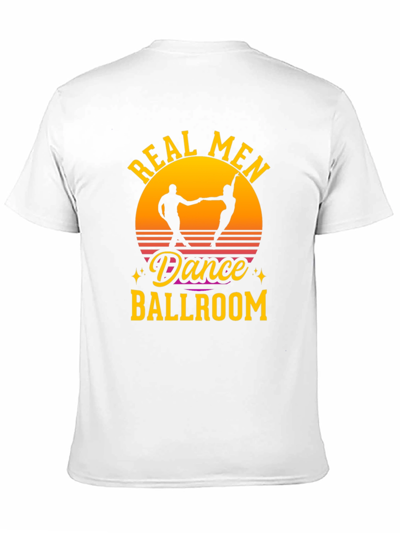 Real Men Dance Ballroom T-Shirt Retro Sunset
