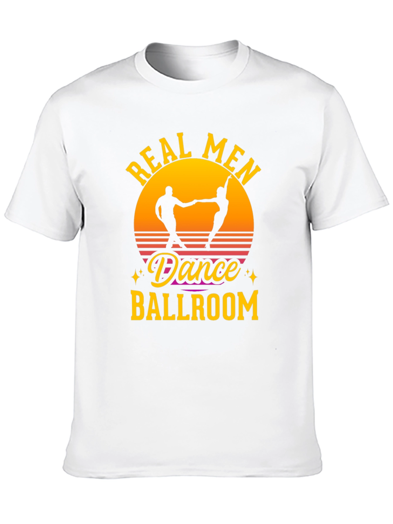 Real Men Dance Ballroom T-Shirt Retro Sunset