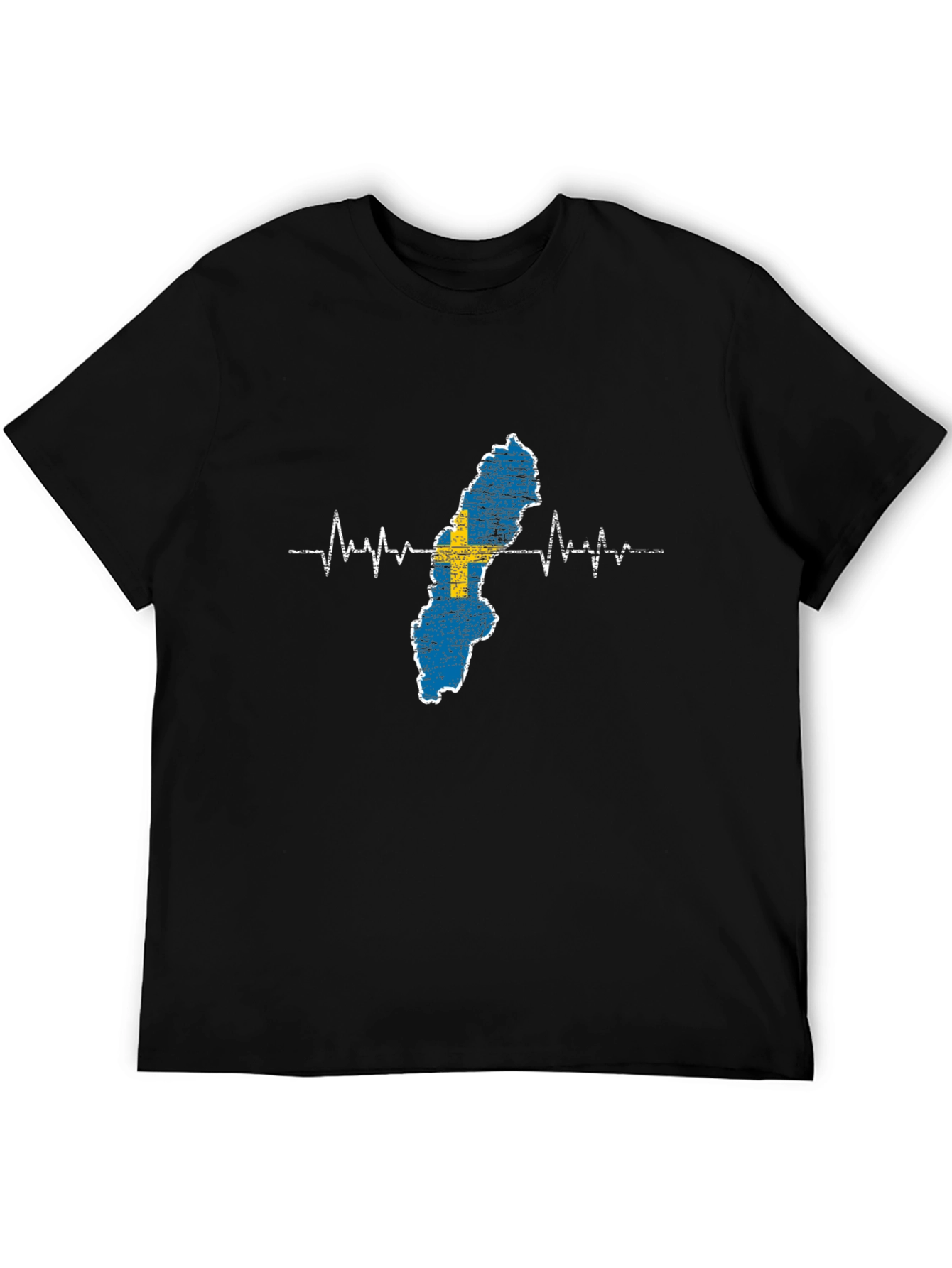 Sweden Flag Heartbeat T-Shirt - Country Pride
