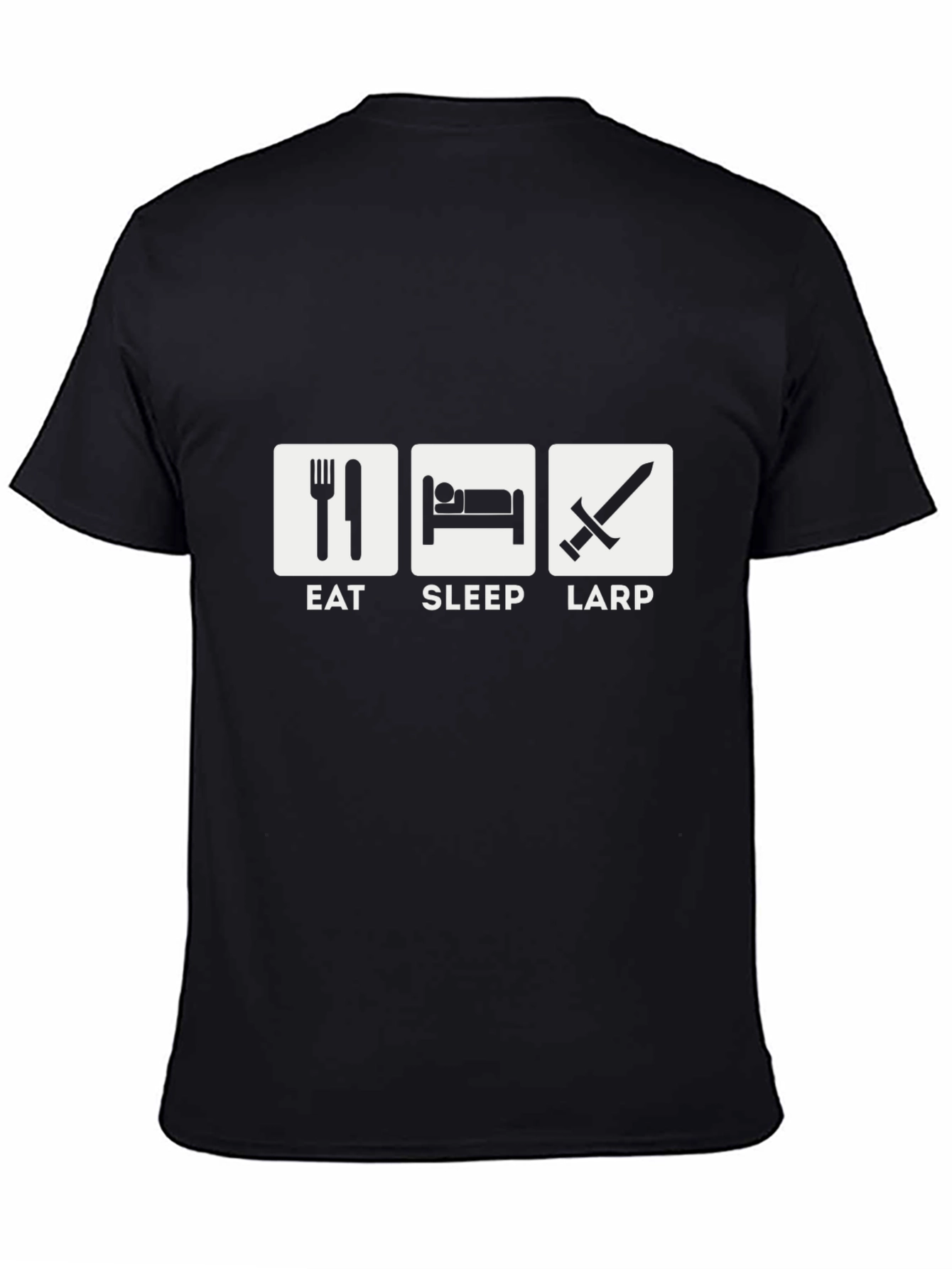 Eat Sleep LARP Black T-Shirt - Roleplaying Game Apparel