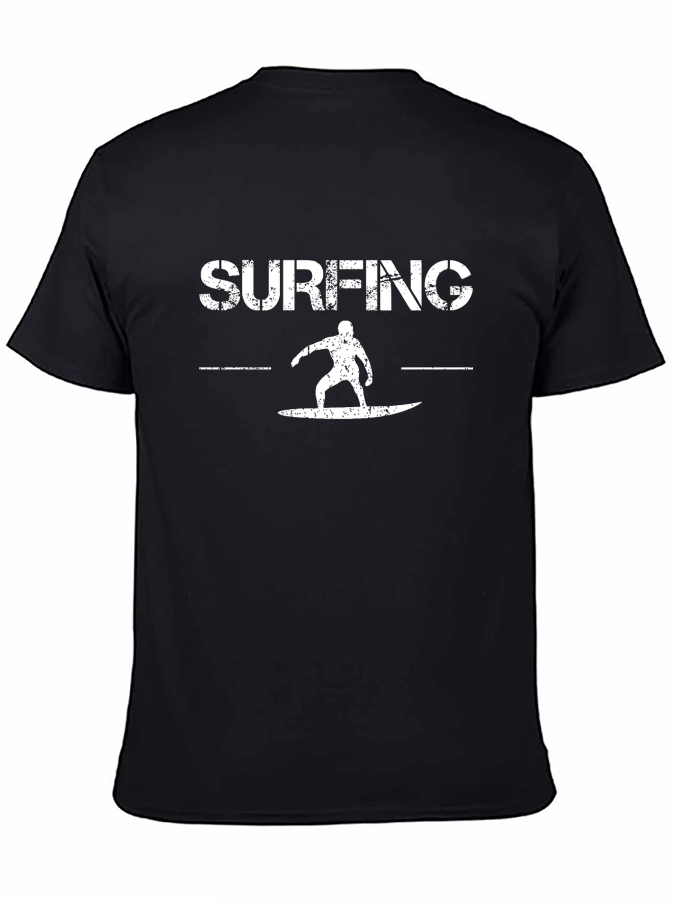 Surfing Graphic T-Shirt - Black Cotton Tee
