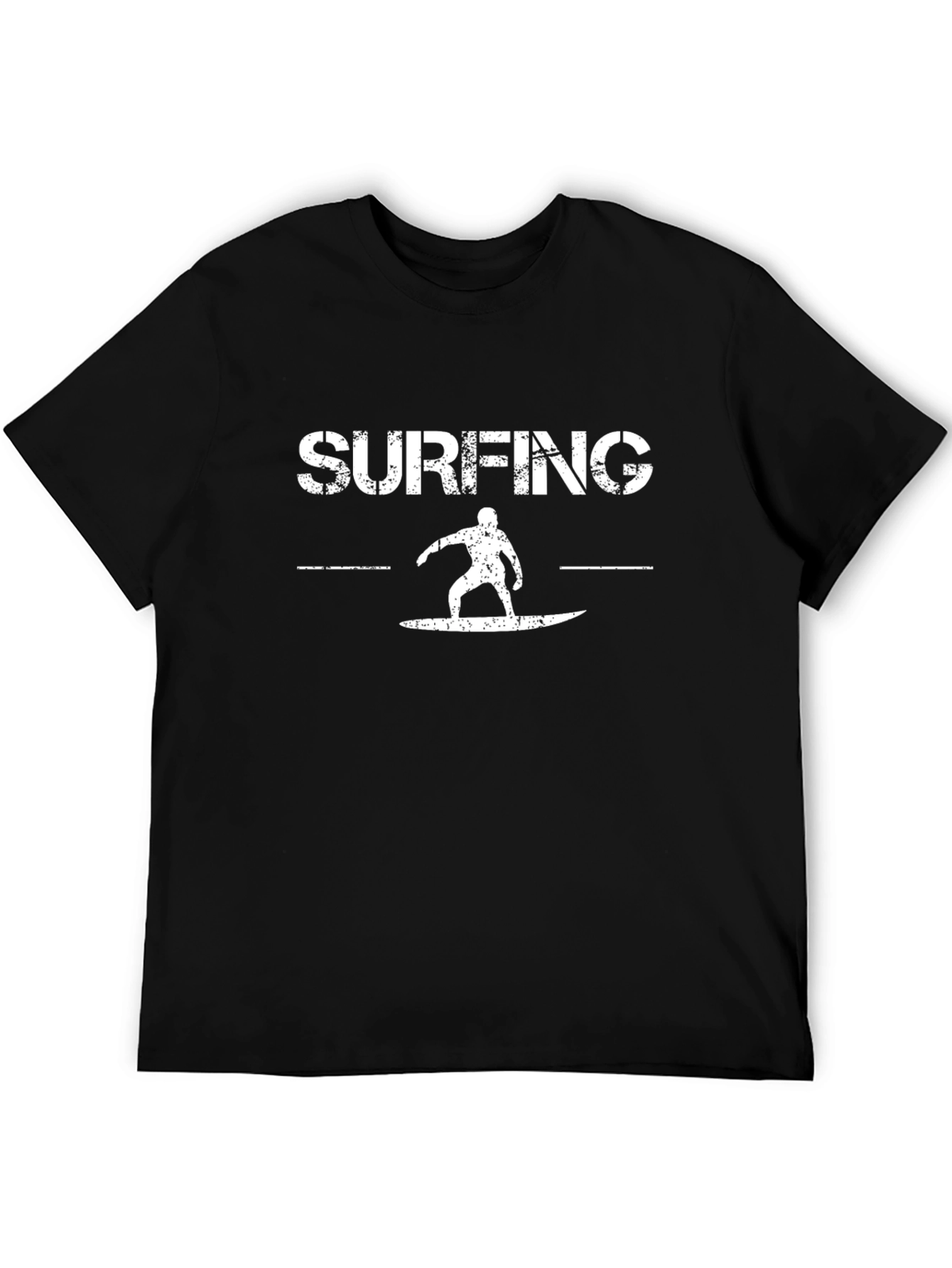 Surfing Graphic T-Shirt - Black Cotton Tee