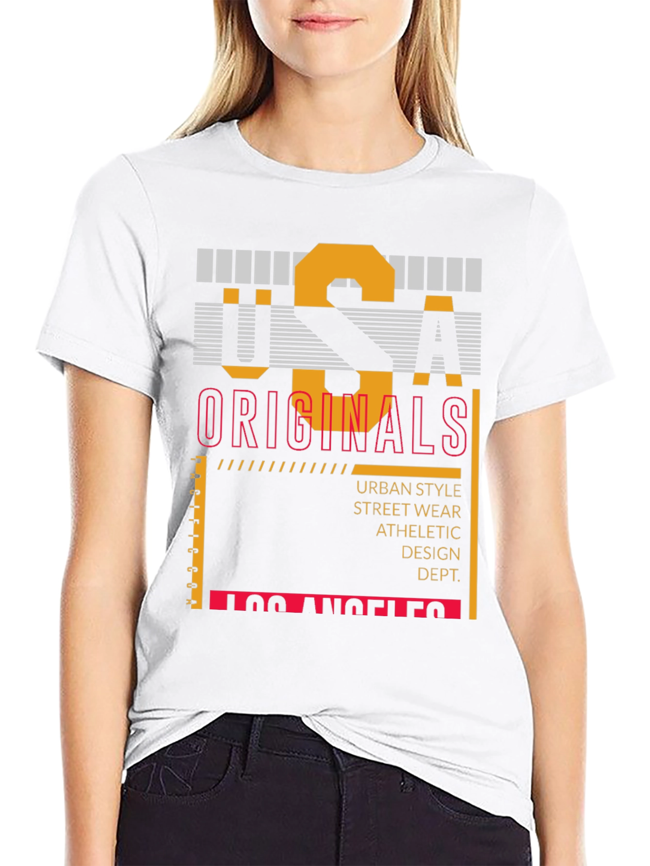 USA Originals Graphic Print Black T-Shirt