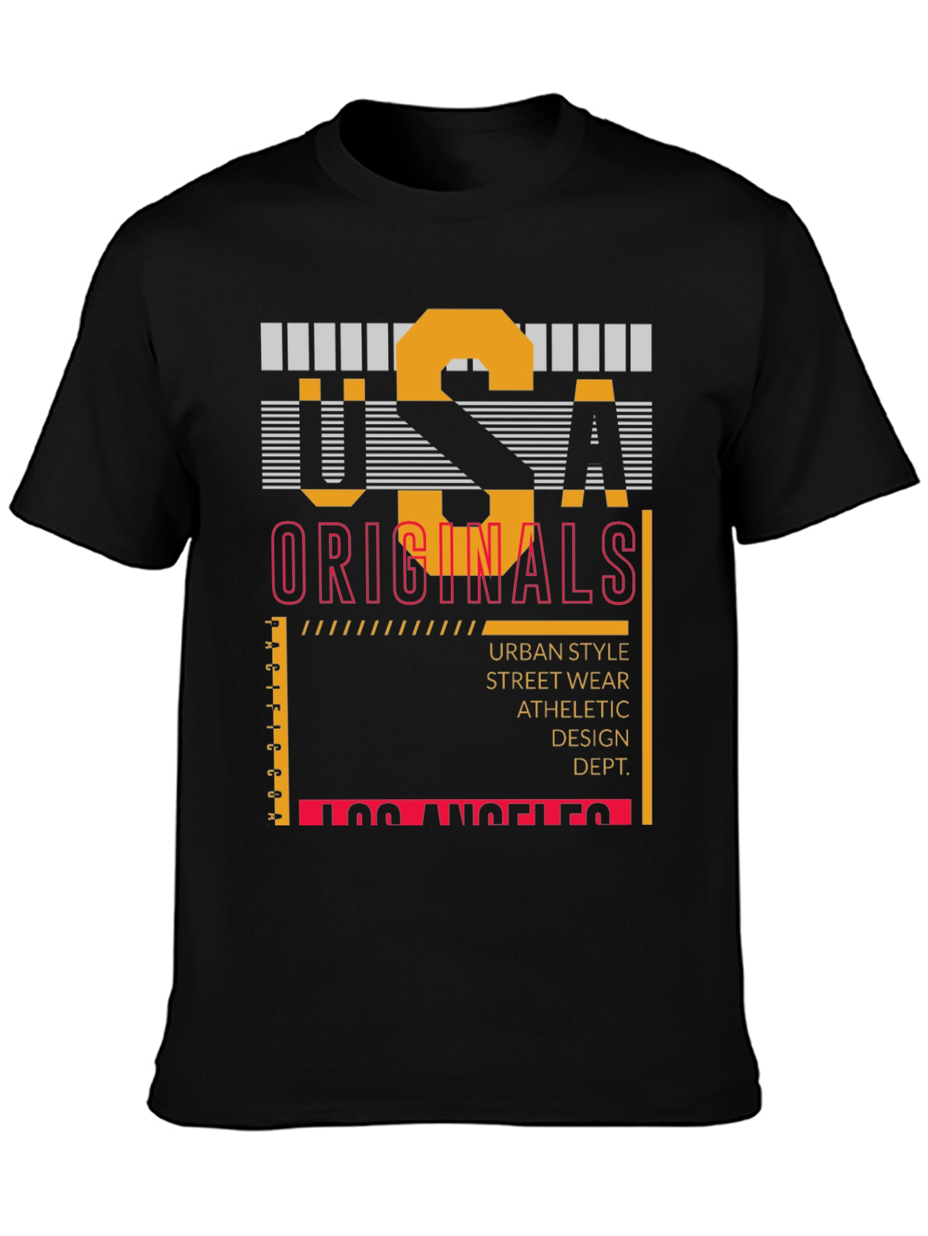 USA Originals Graphic Print Black T-Shirt