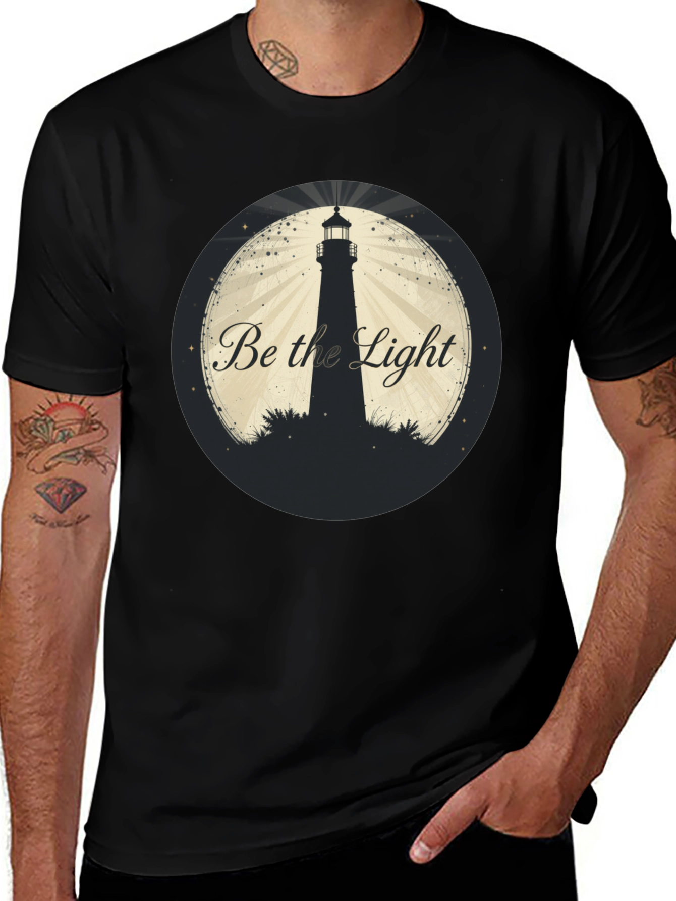 Be the Light Lighthouse Graphic T-Shirt