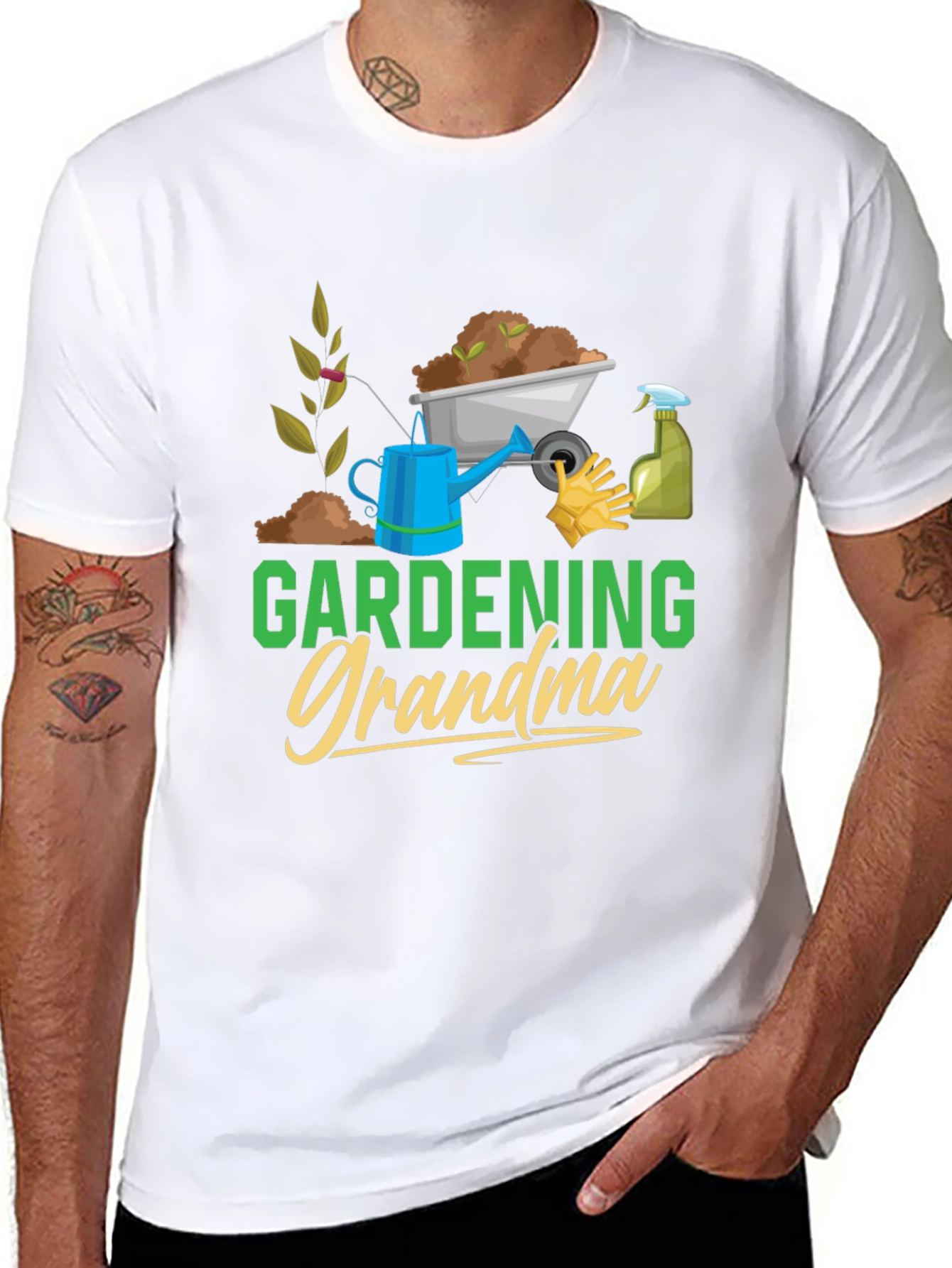 Gardening Grandma T-Shirt - Black Cotton Tee
