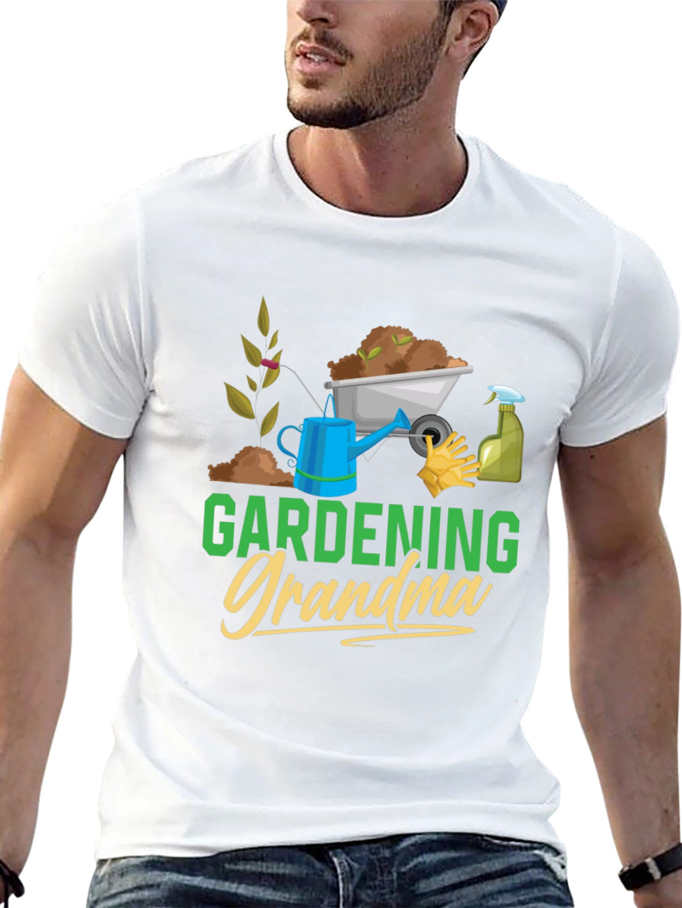 Gardening Grandma T-Shirt - Black Cotton Tee