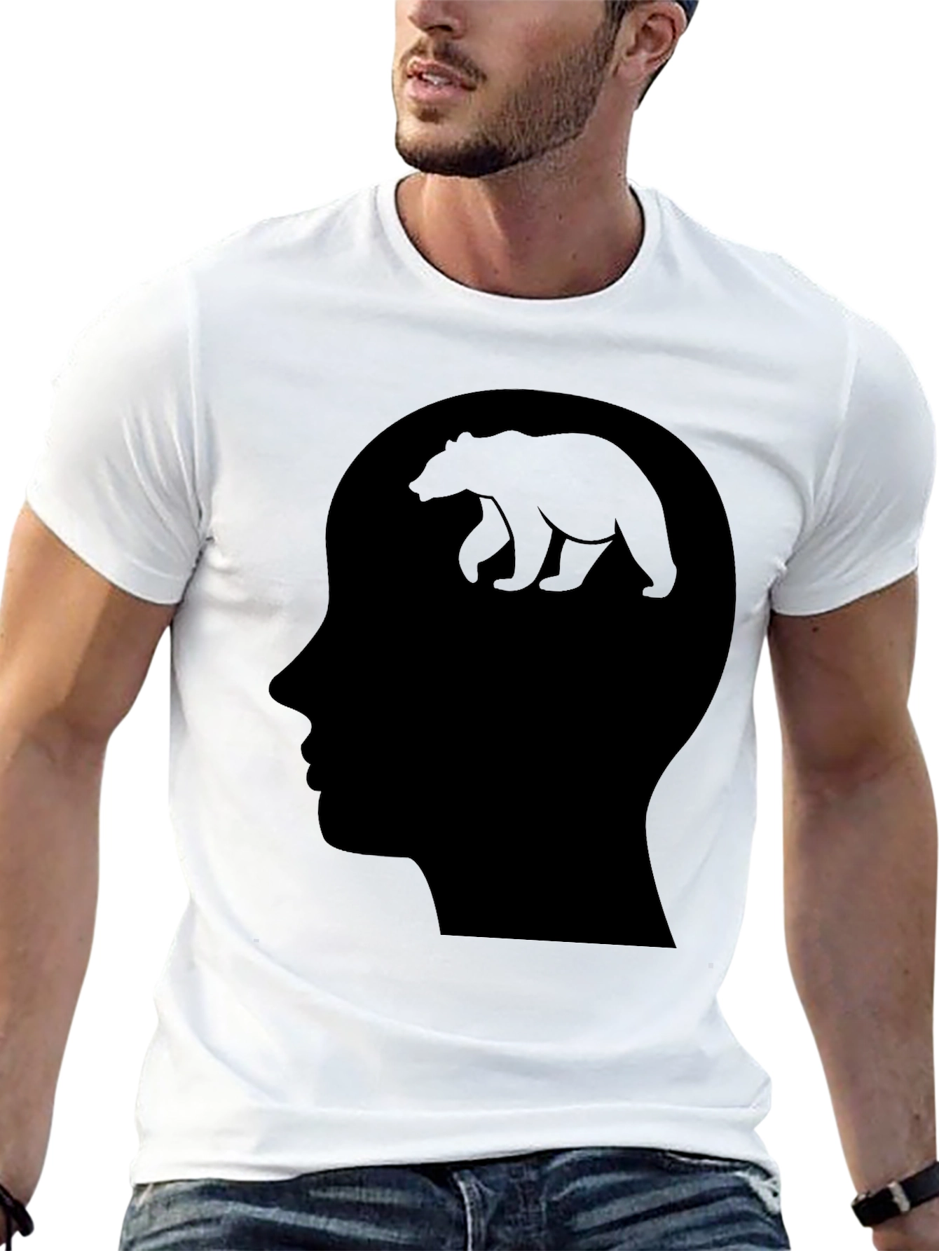 Bear Mind T-Shirt - Black Silhouette Design