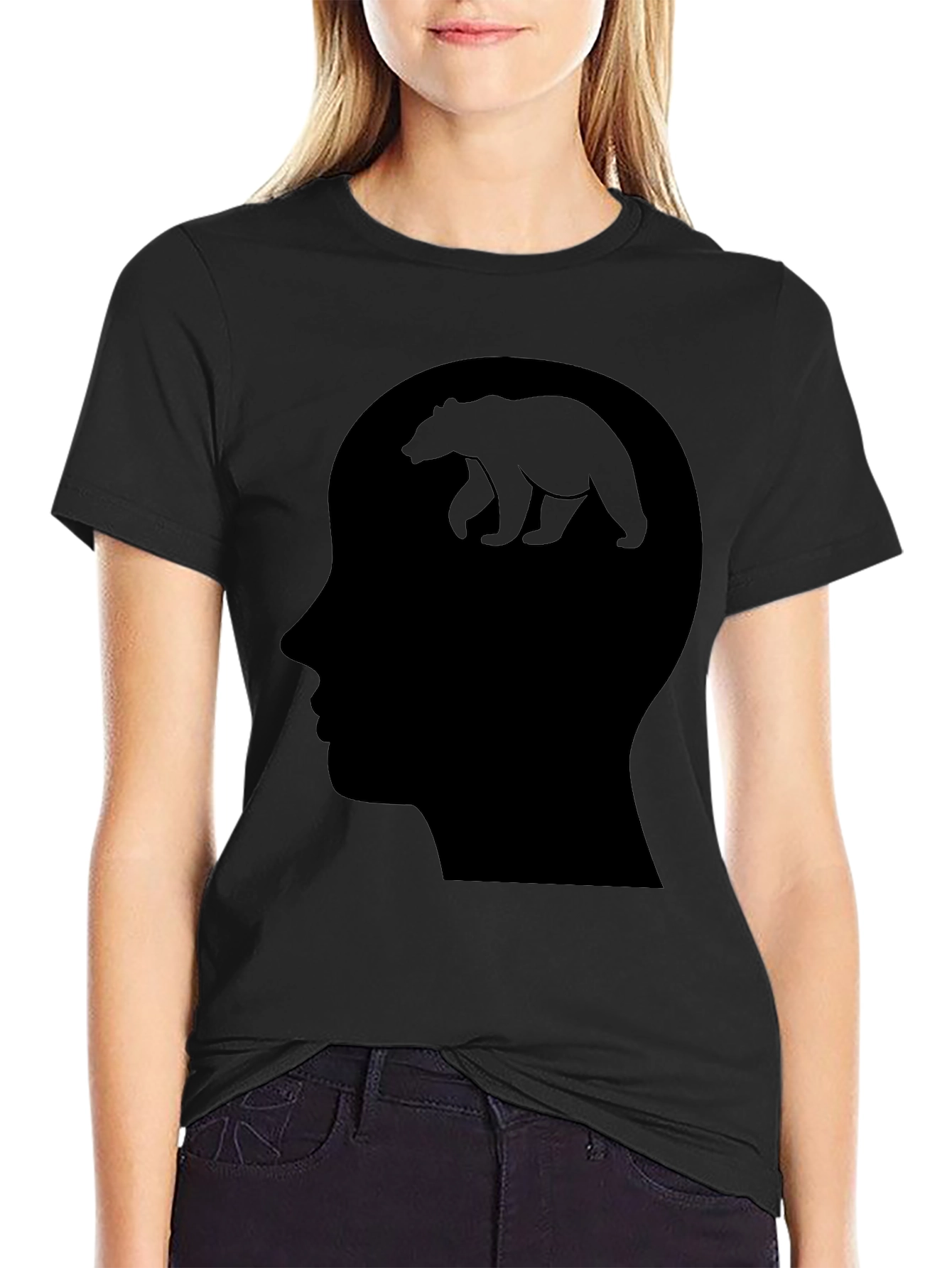 Bear Mind T-Shirt - Black Silhouette Design