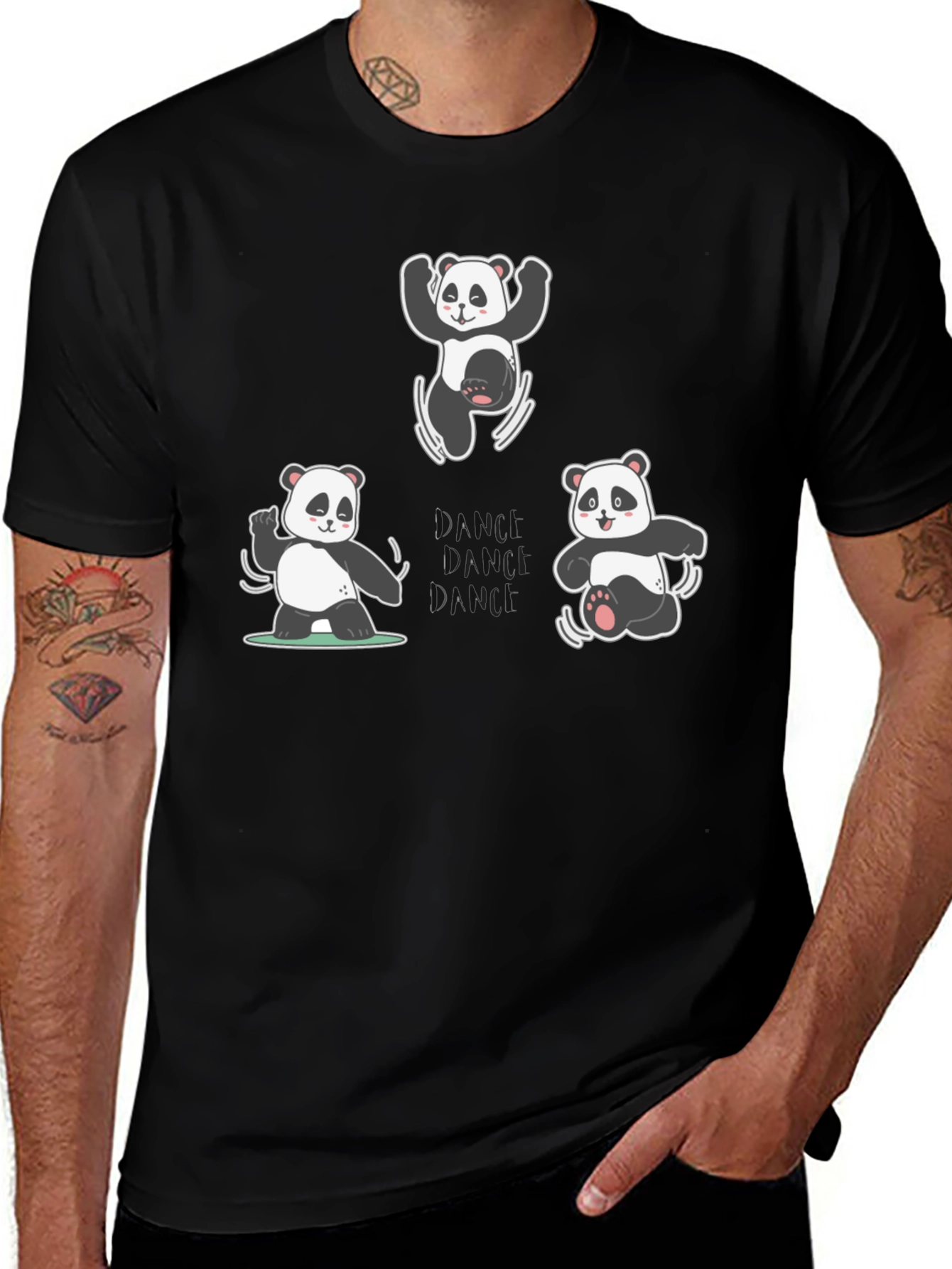 Dancing Panda Black T-Shirt