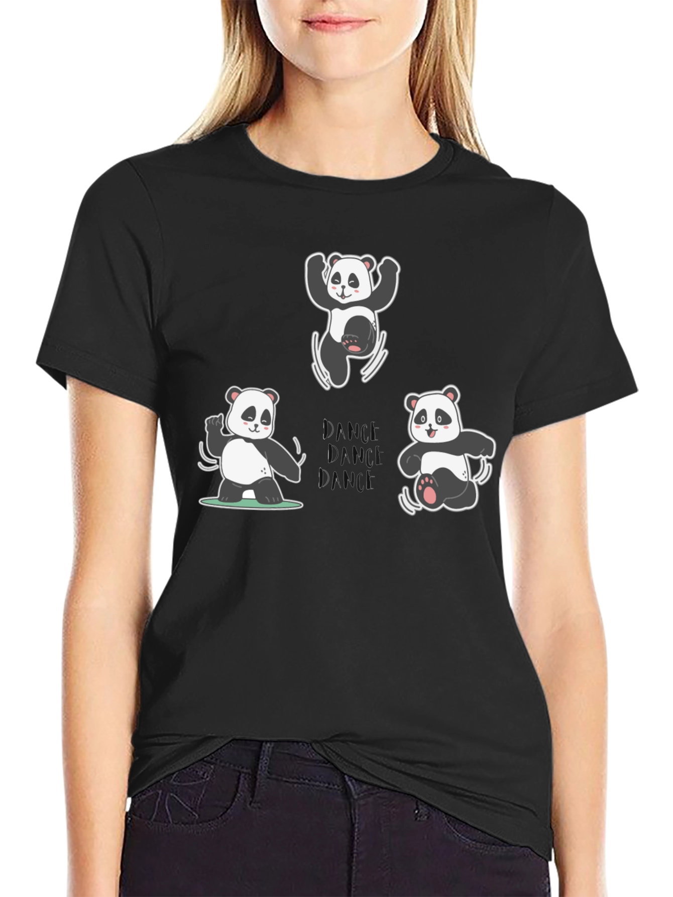 Dancing Panda Black T-Shirt