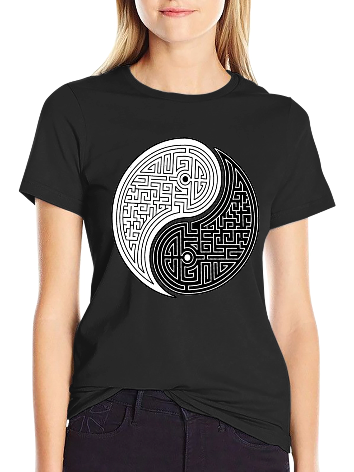 Yin Yang Maze Graphic Tee - Balance Style