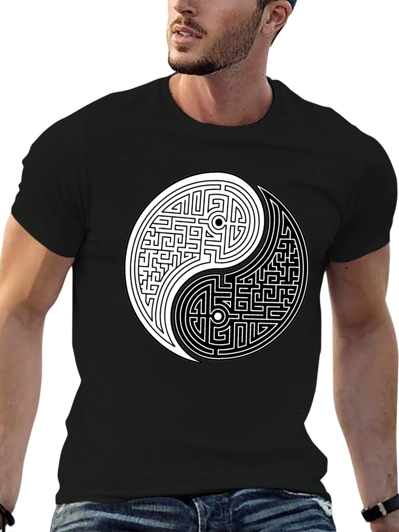 Yin Yang Maze Graphic Tee - Balance Style