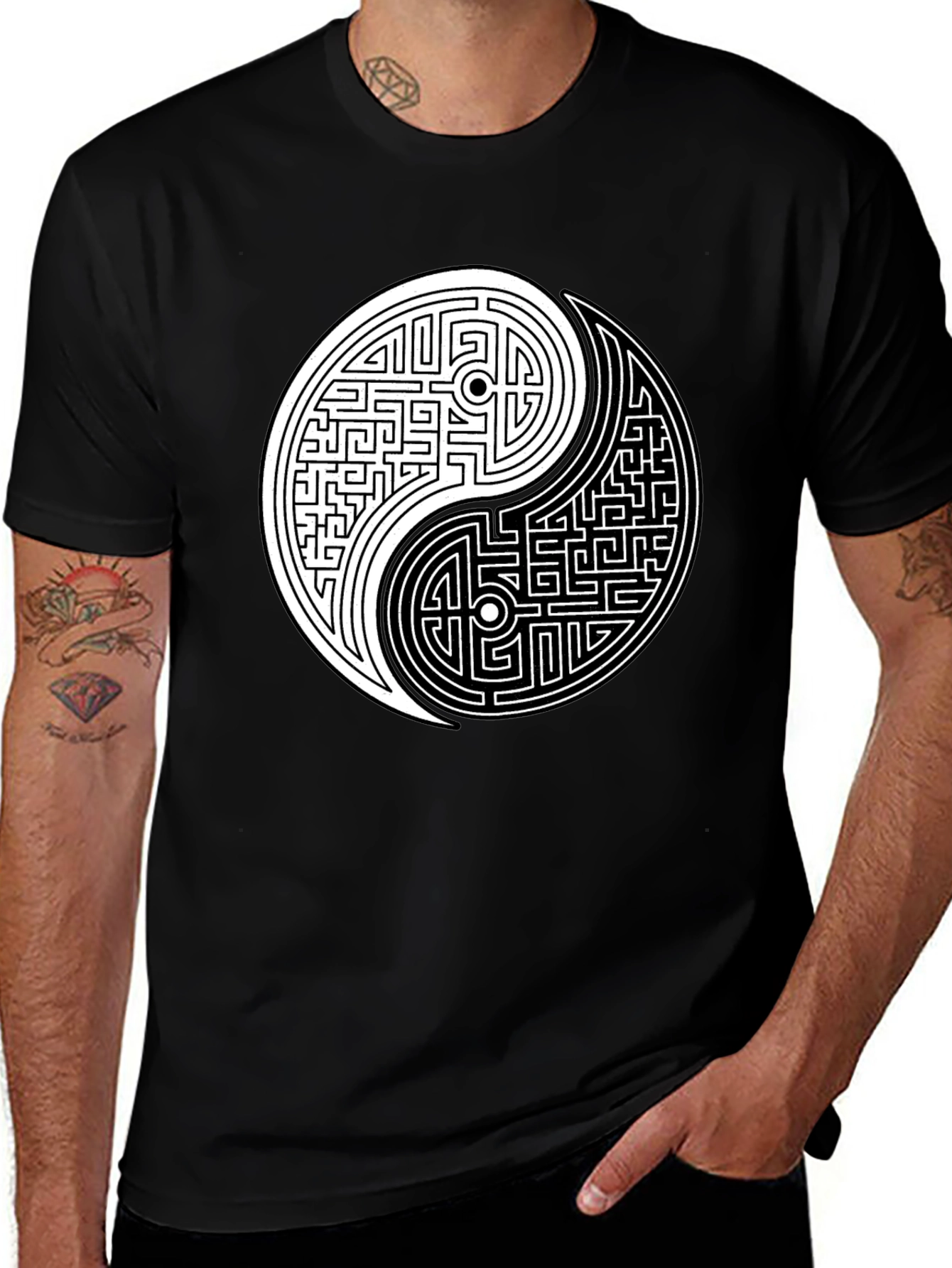 Yin Yang Maze Graphic Tee - Balance Style