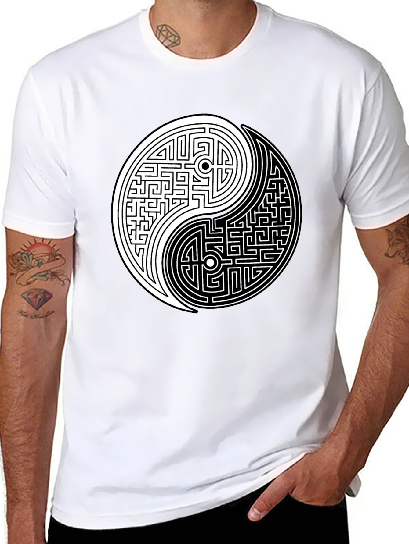 Yin Yang Maze Graphic Tee - Balance Style