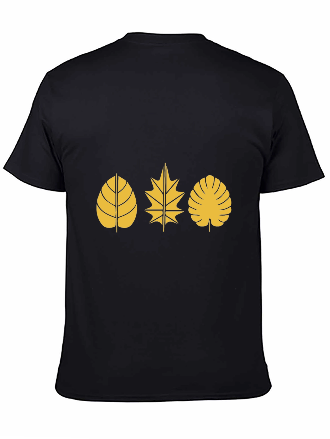 Nature Leaf Black T-Shirt