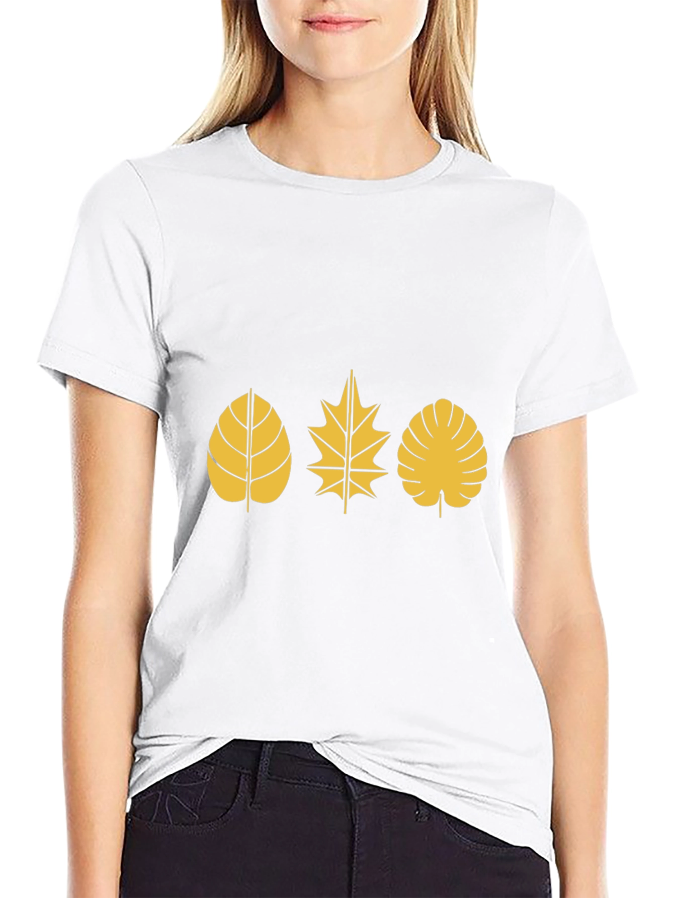 Nature Leaf Black T-Shirt