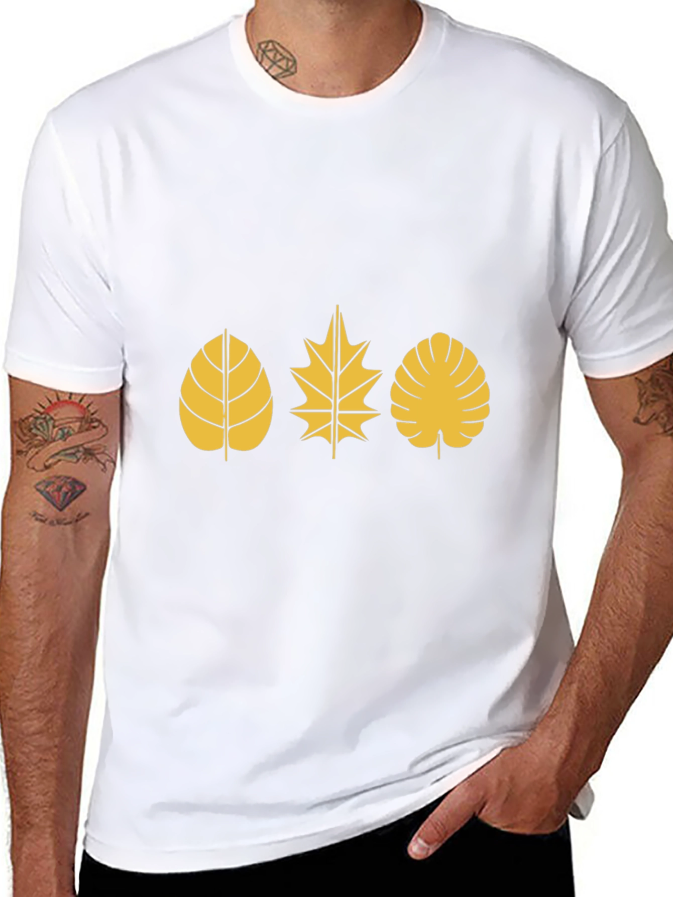 Nature Leaf Black T-Shirt