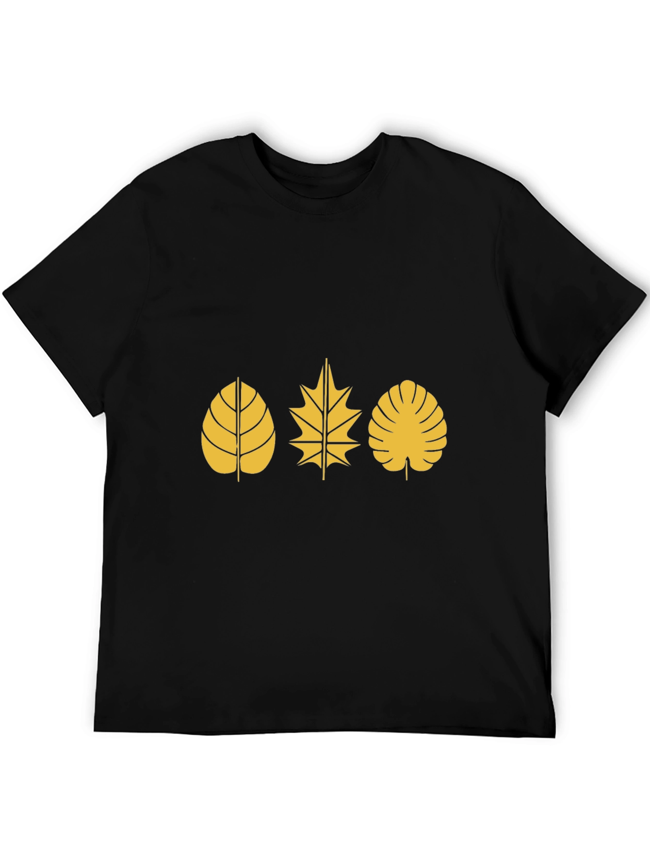 Nature Leaf Black T-Shirt