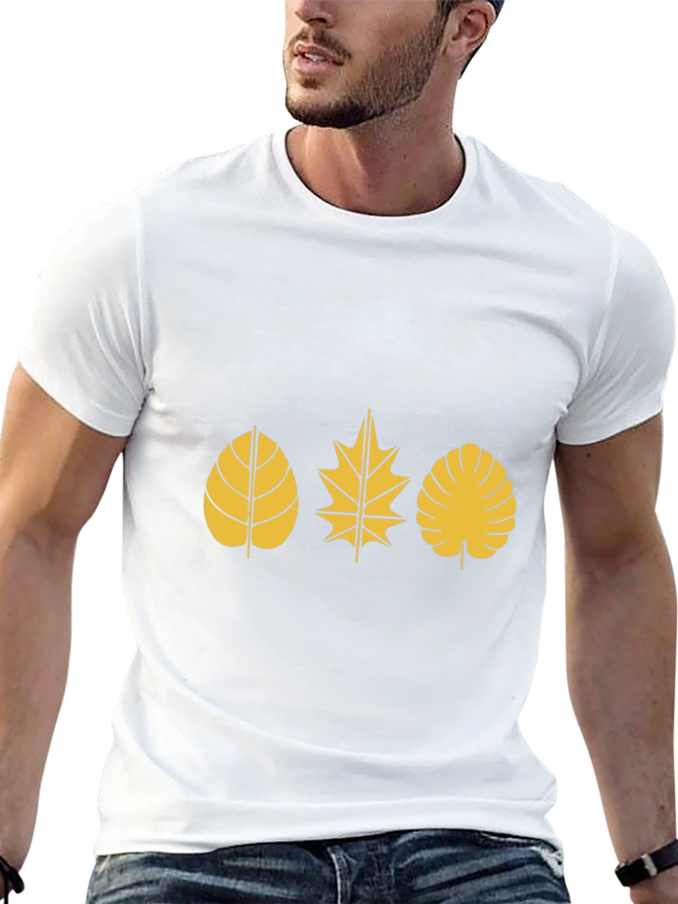 Nature Leaf Black T-Shirt