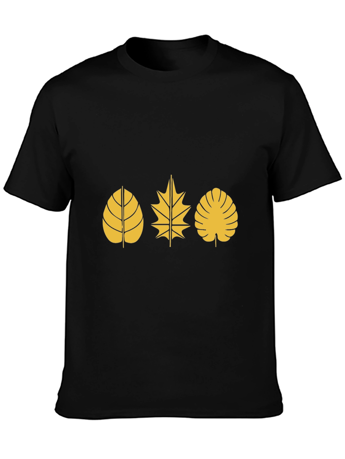 Nature Leaf Black T-Shirt