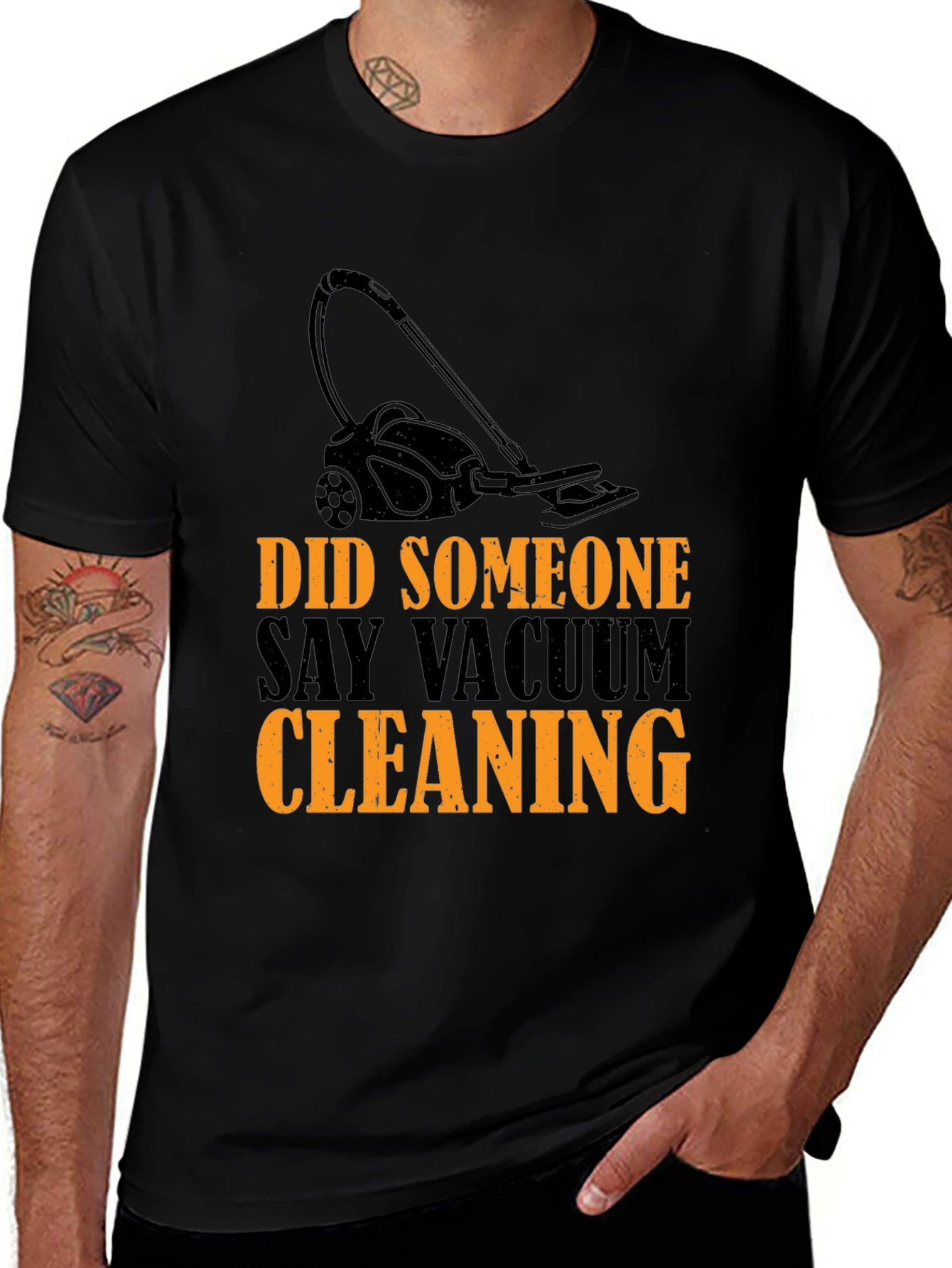 Vacuum Cleaning Humor Graphic T-Shirt