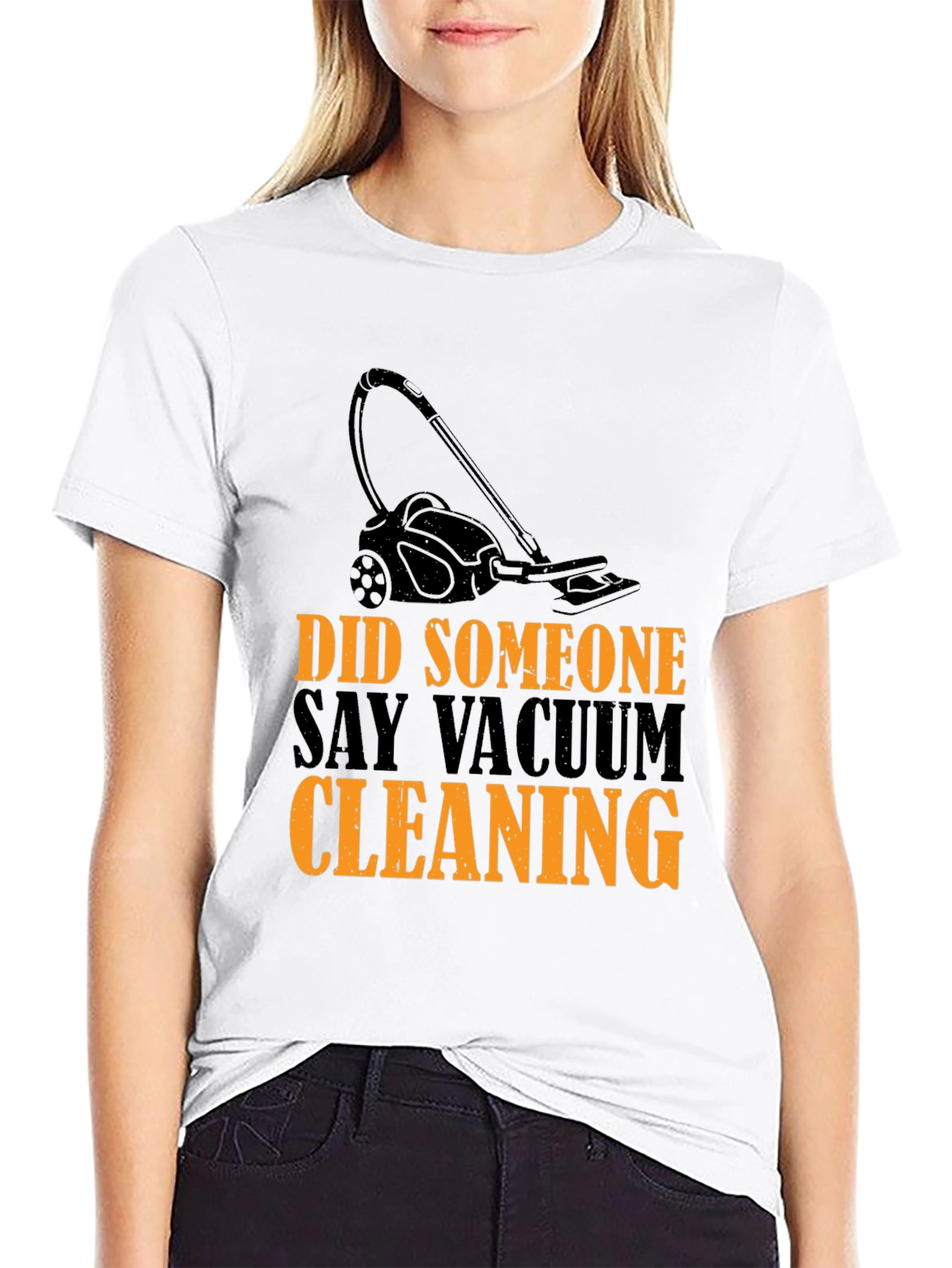 Vacuum Cleaning Humor Graphic T-Shirt