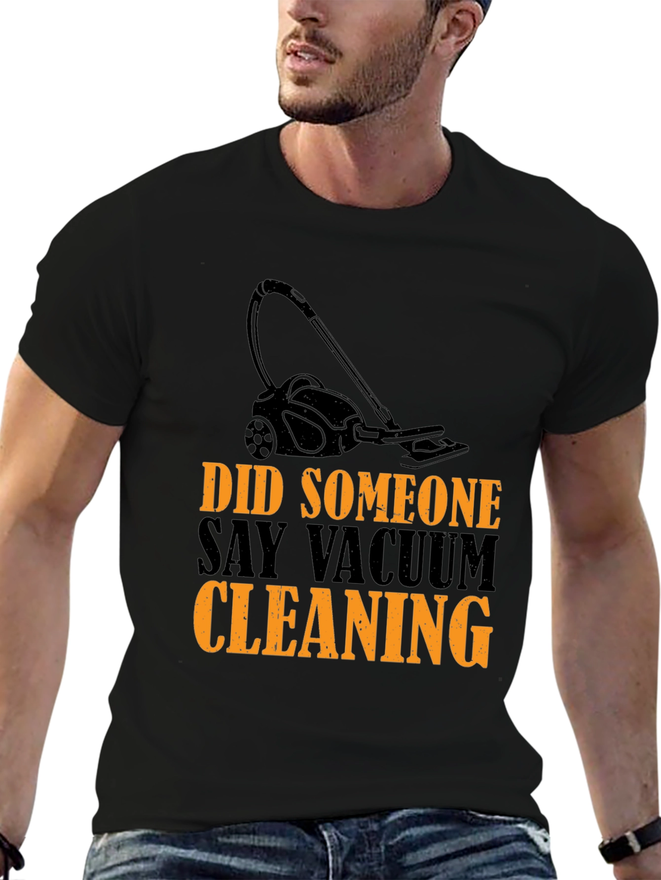 Vacuum Cleaning Humor Graphic T-Shirt