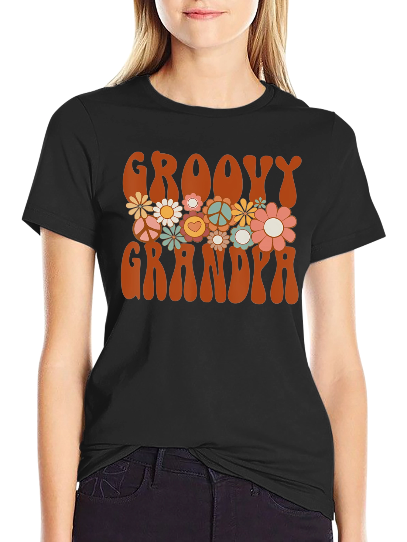 Groovy Grandma T-Shirt - Retro Flower Power Tee