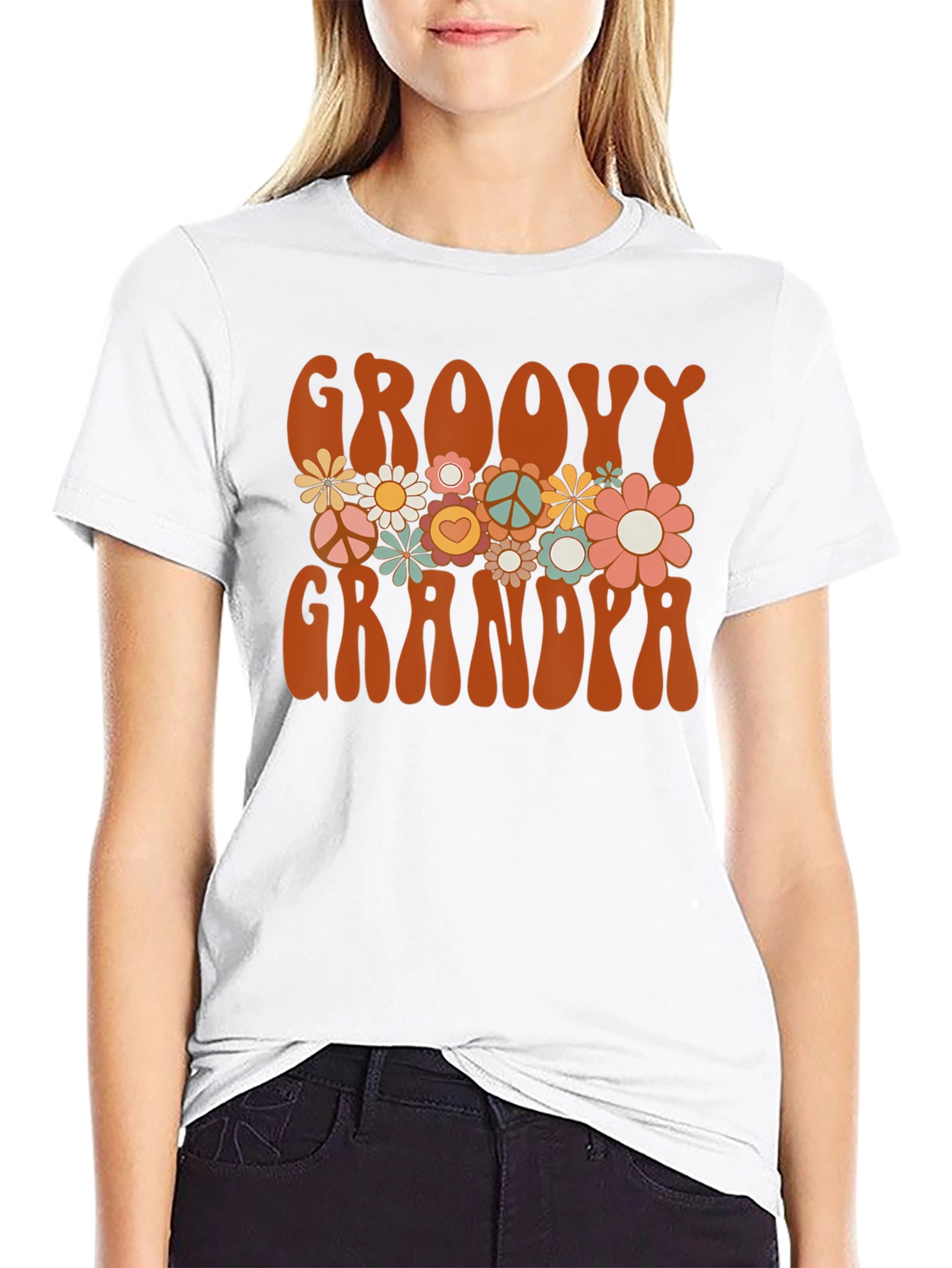 Groovy Grandma T-Shirt - Retro Flower Power Tee