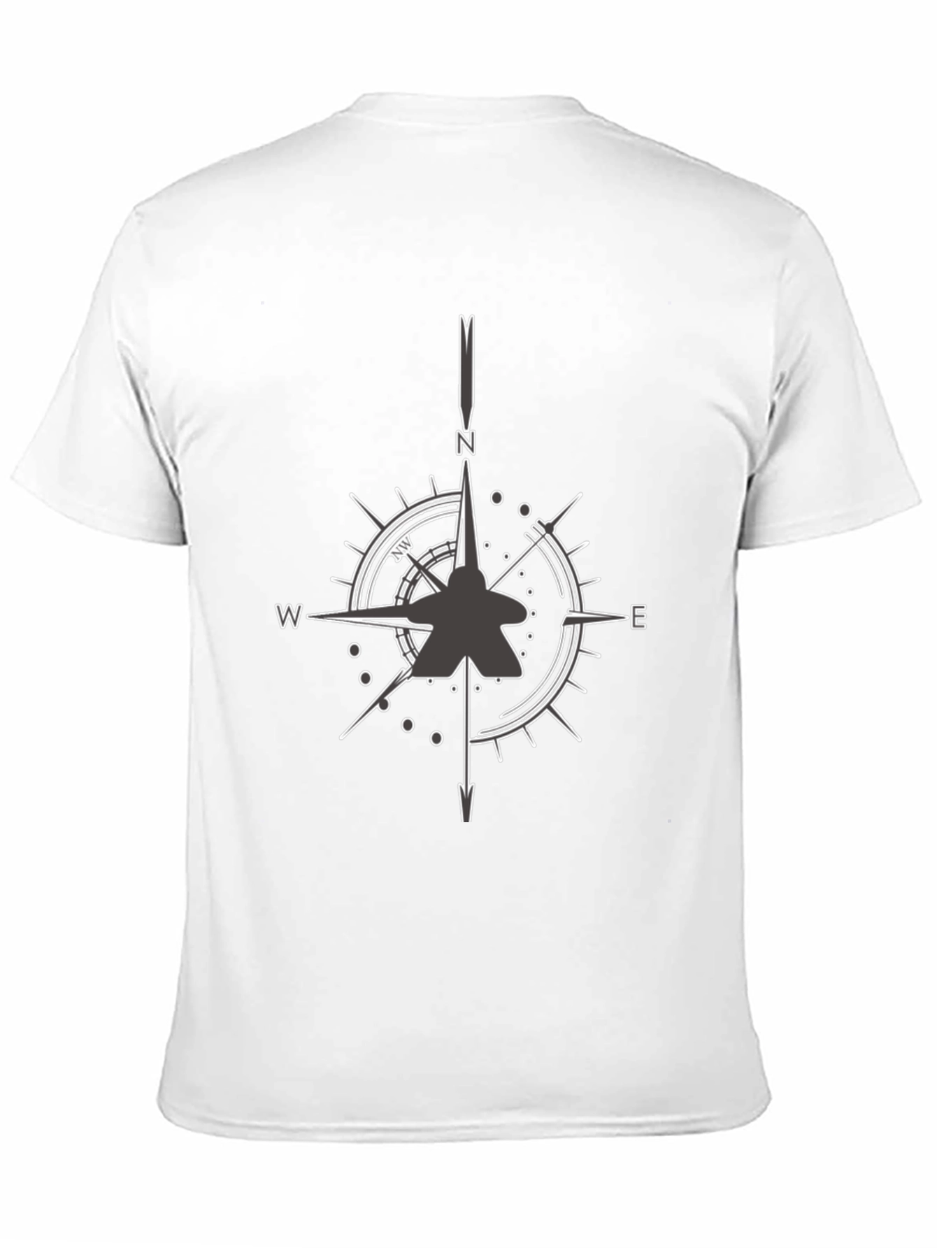 Jet Fighter Compass Rose Graphic Tee - Black