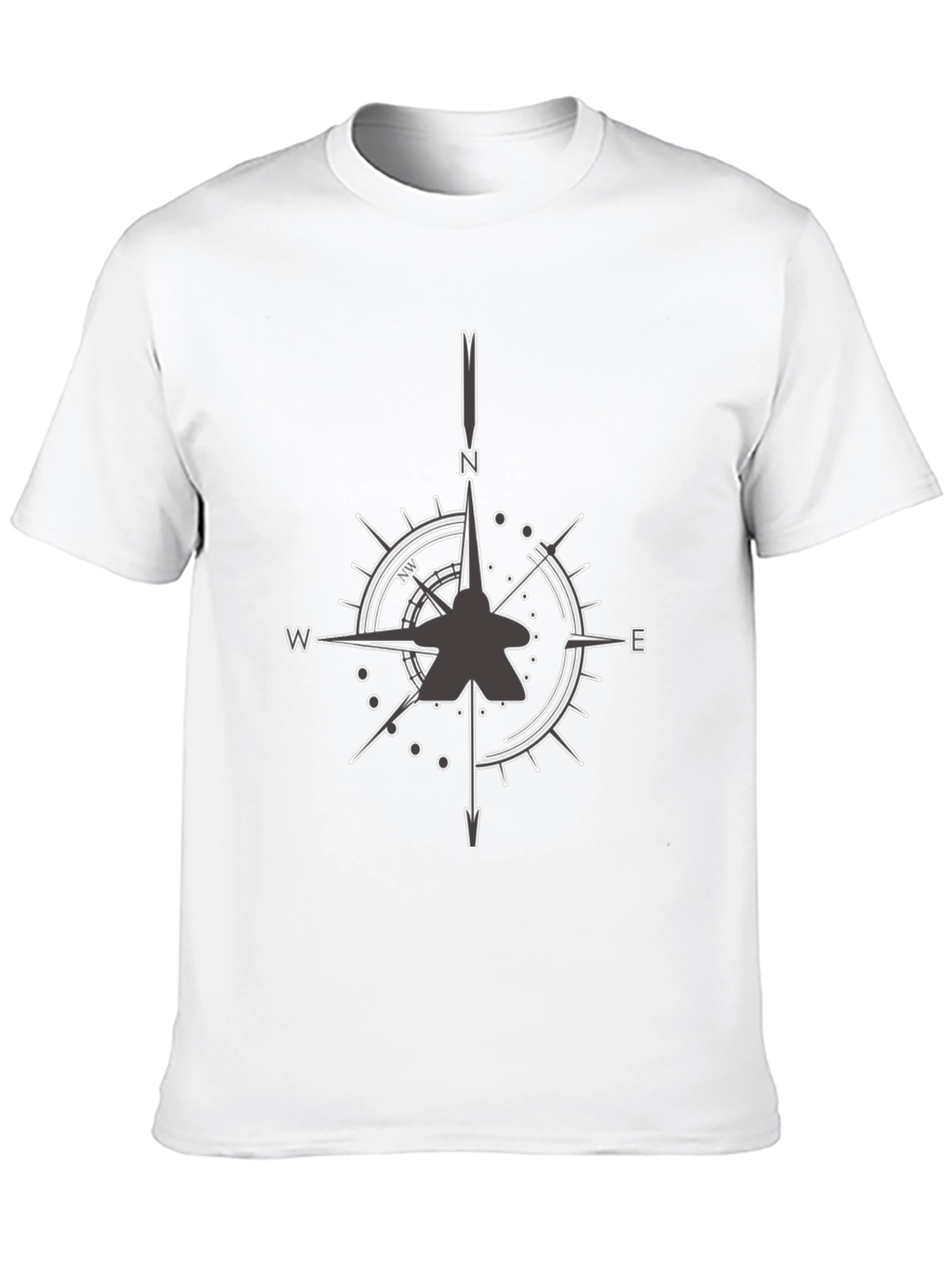 Jet Fighter Compass Rose Graphic Tee - Black