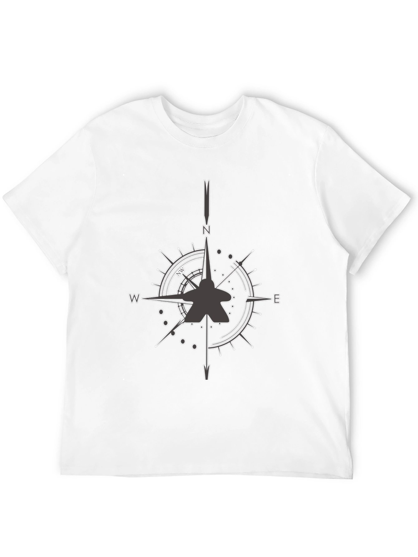 Jet Fighter Compass Rose Graphic Tee - Black