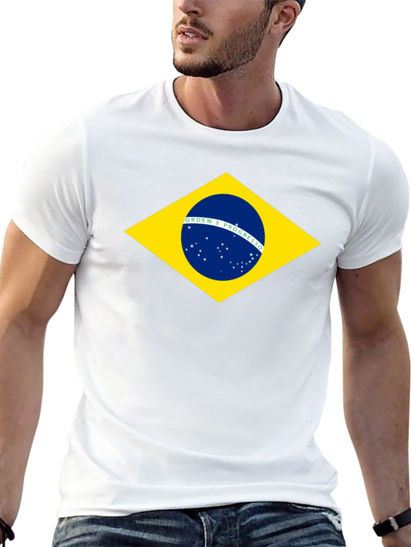 Brazil Flag Graphic Black T-Shirt