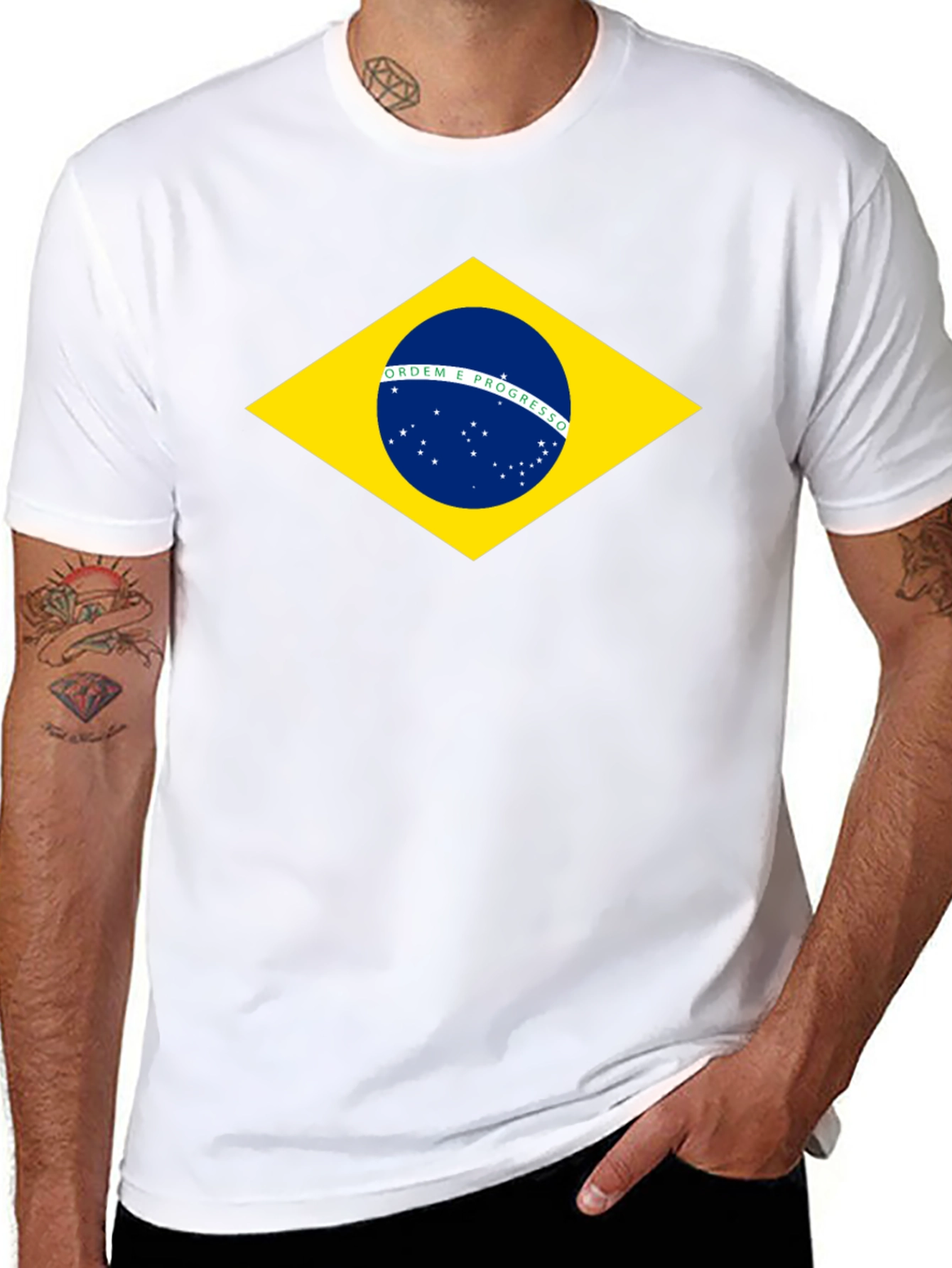 Brazil Flag Graphic Black T-Shirt