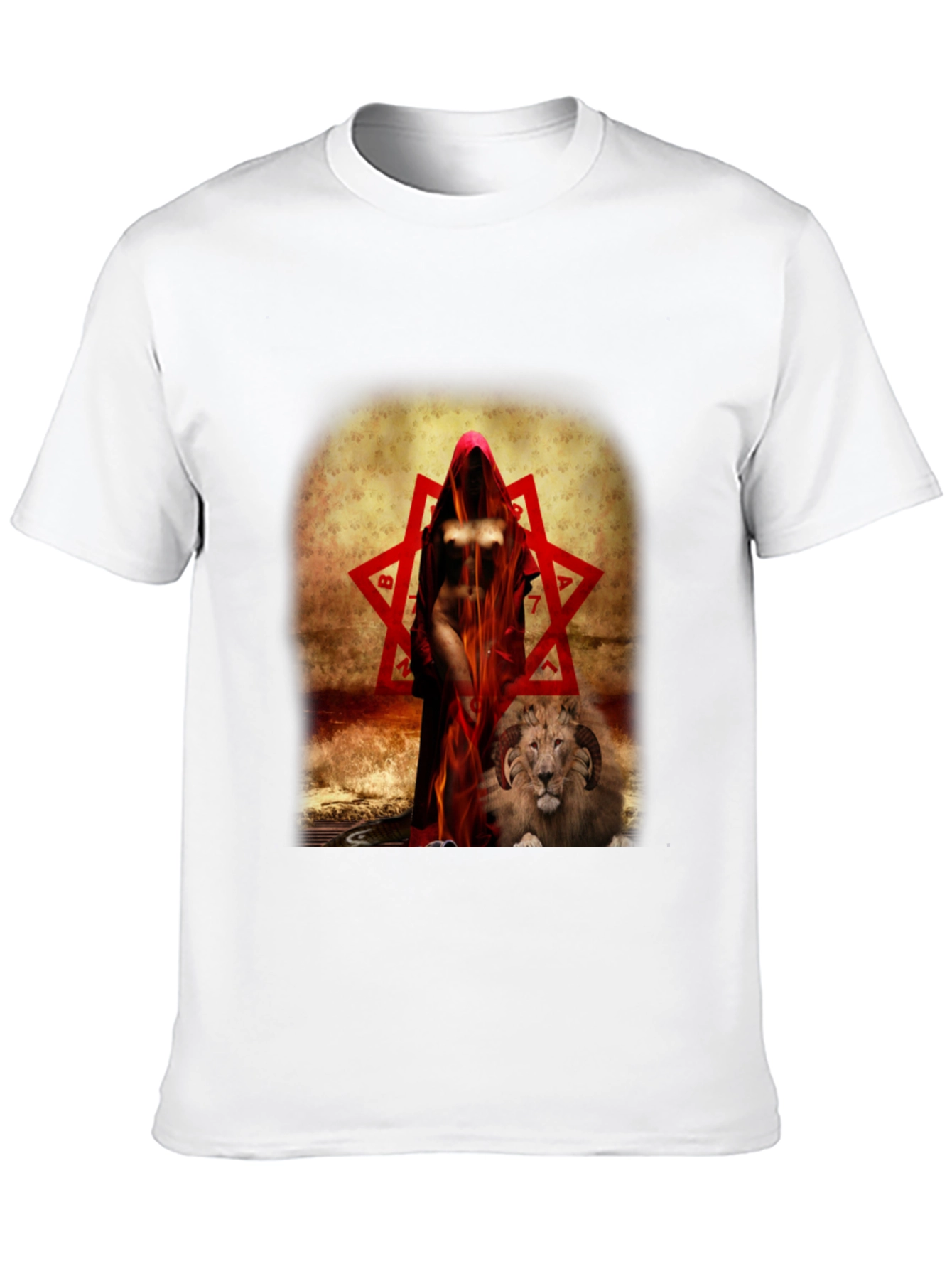 Mystic Woman with Lion Graphic Tee - Dark Design