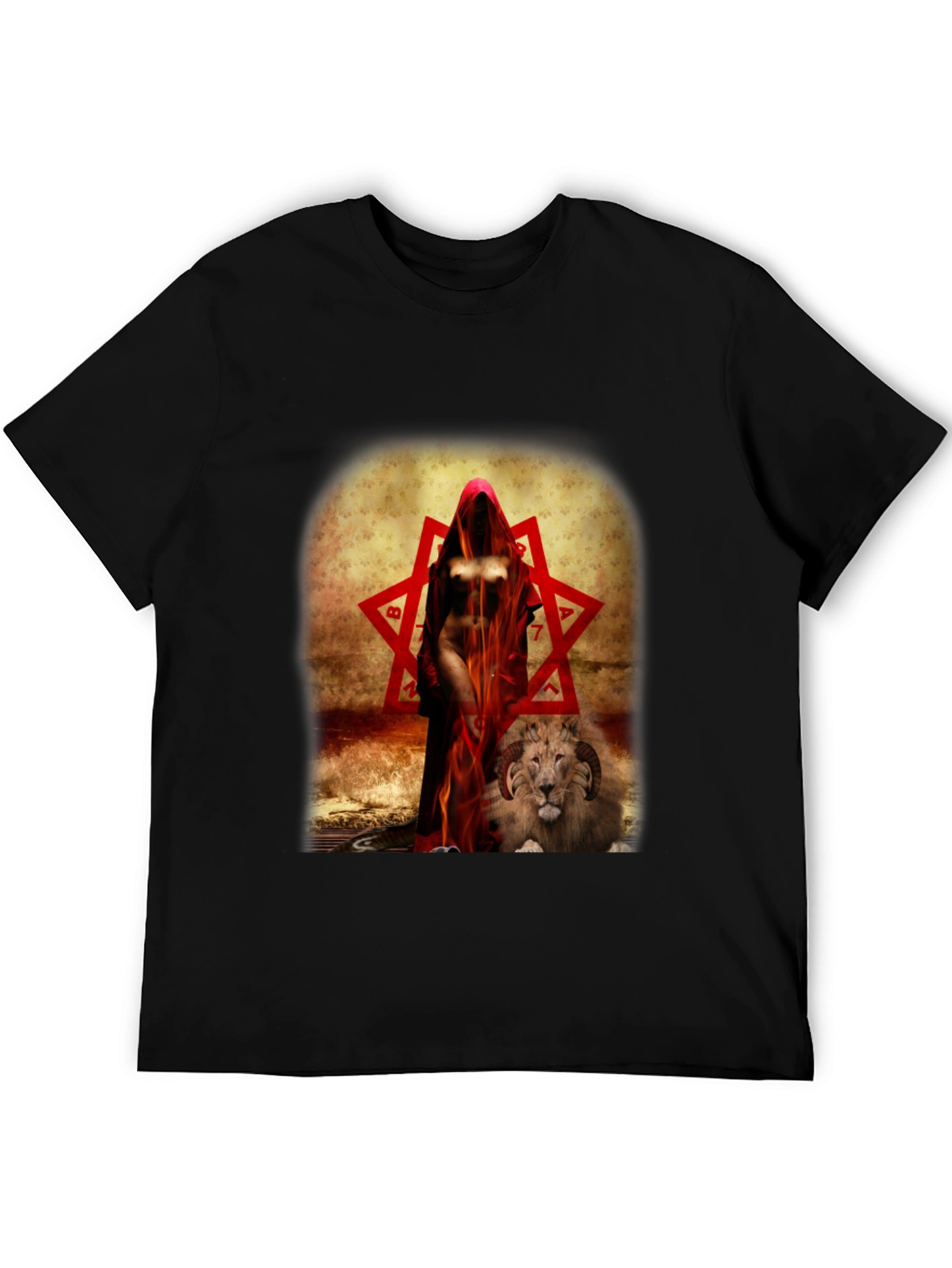 Mystic Woman with Lion Graphic Tee - Dark Design