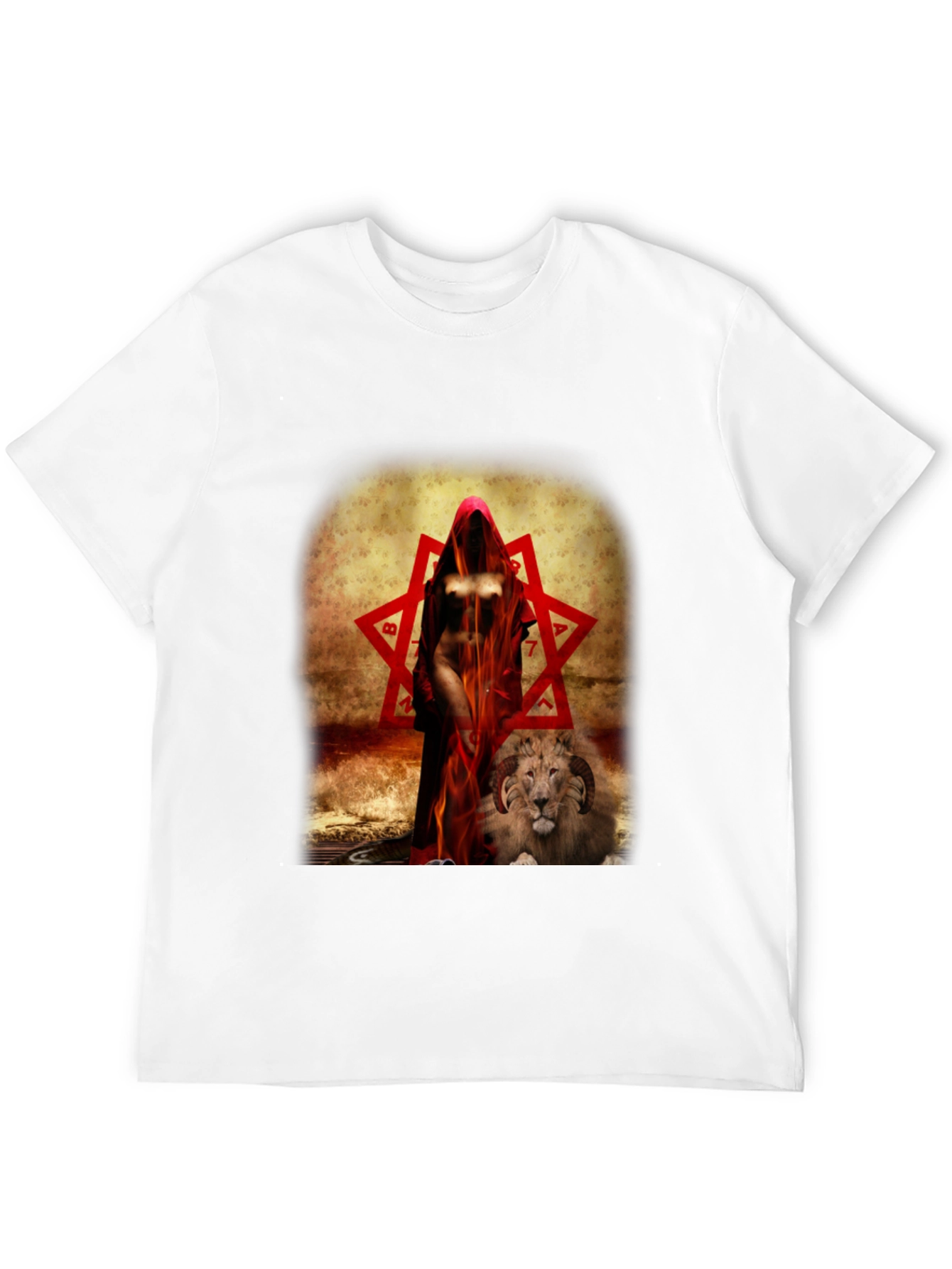 Mystic Woman with Lion Graphic Tee - Dark Design