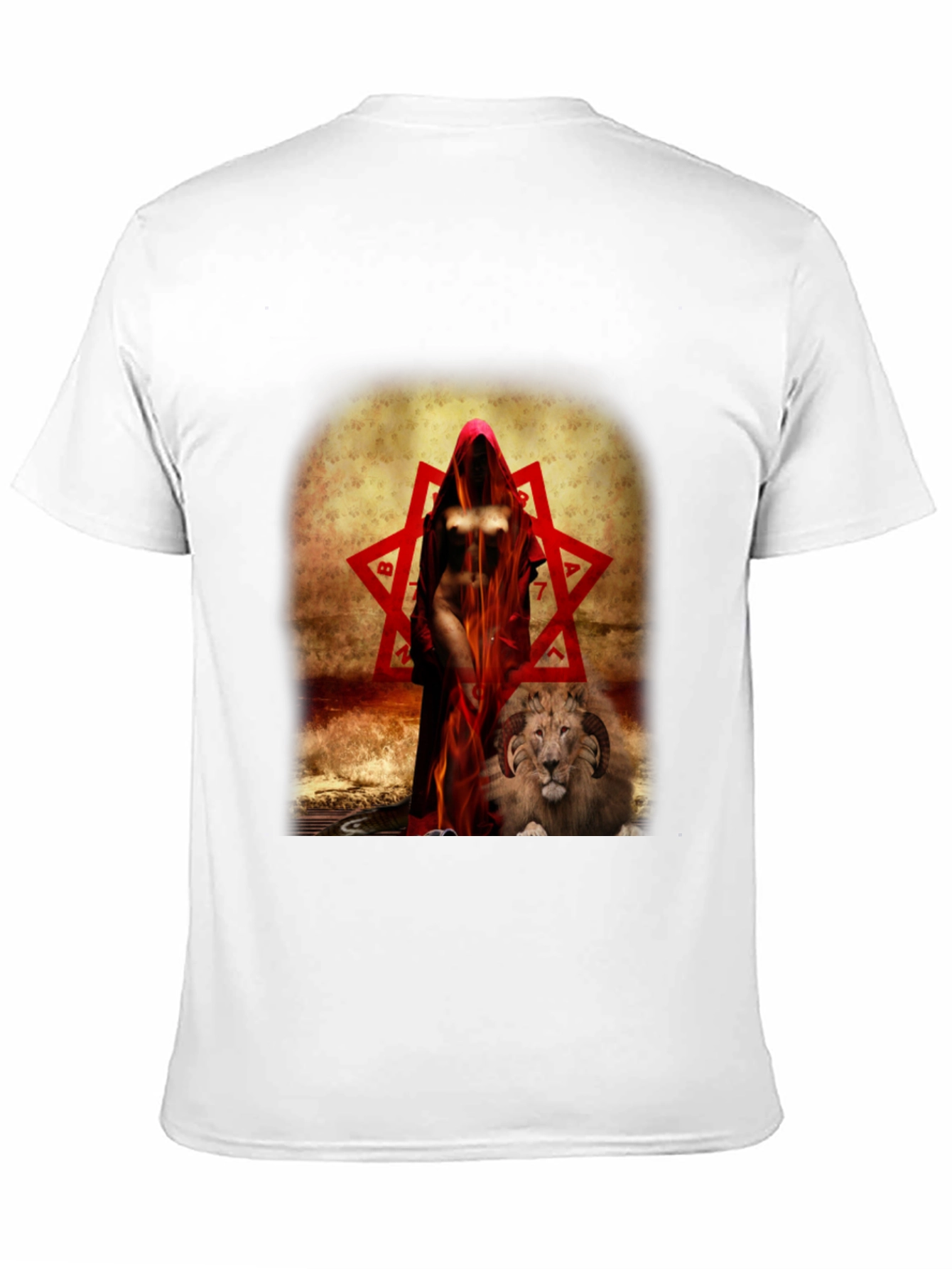 Mystic Woman with Lion Graphic Tee - Dark Design