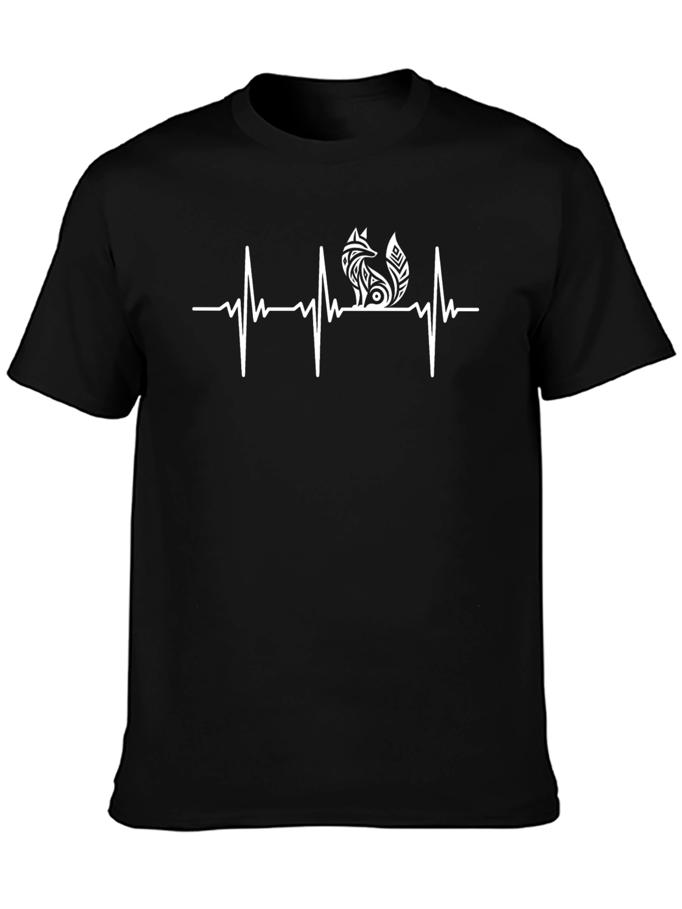 Fox Heartbeat Graphic Tee - Stylish Black T-Shirt