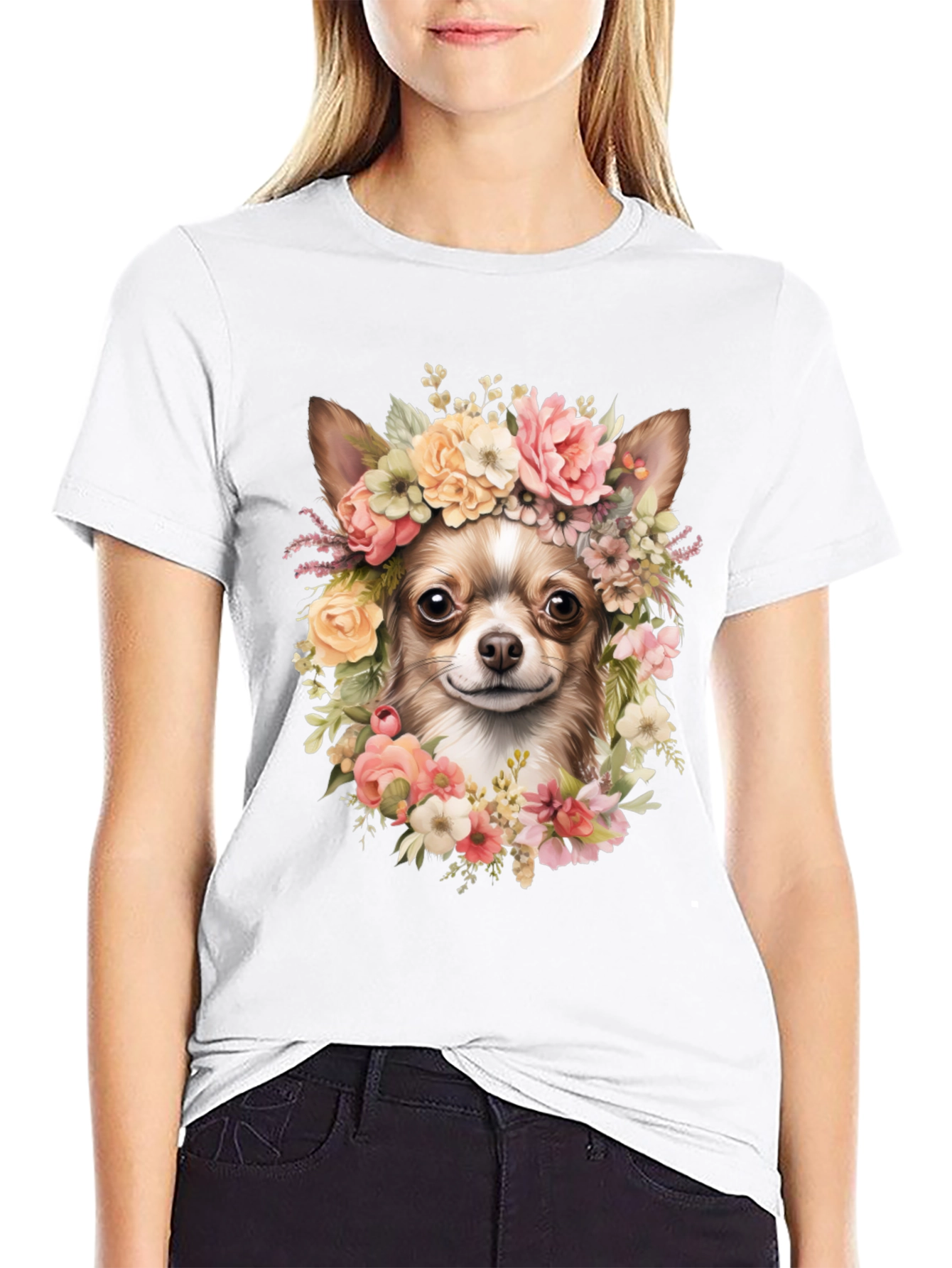 Chihuahua Flower Crown T-Shirt - Cute Dog Tee