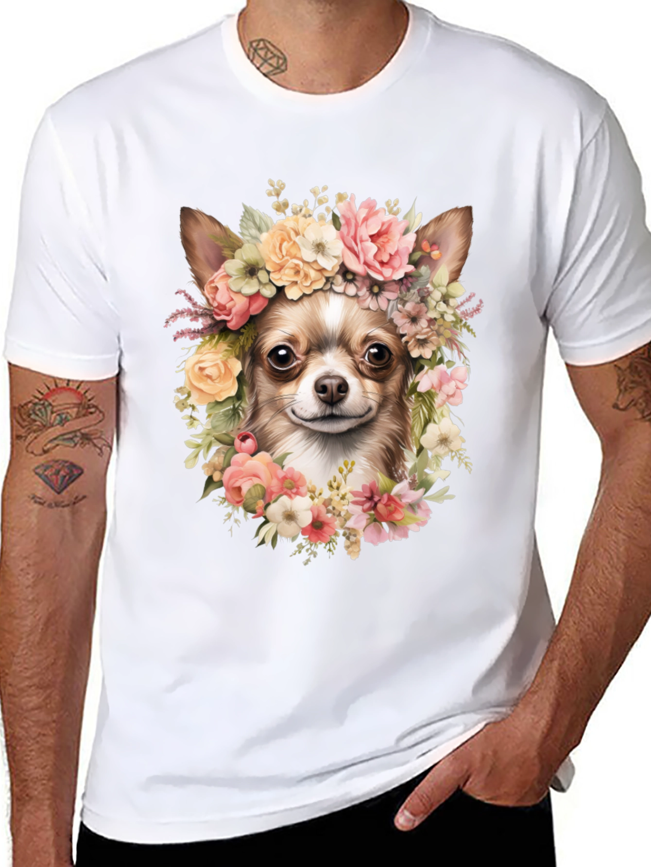 Chihuahua Flower Crown T-Shirt - Cute Dog Tee