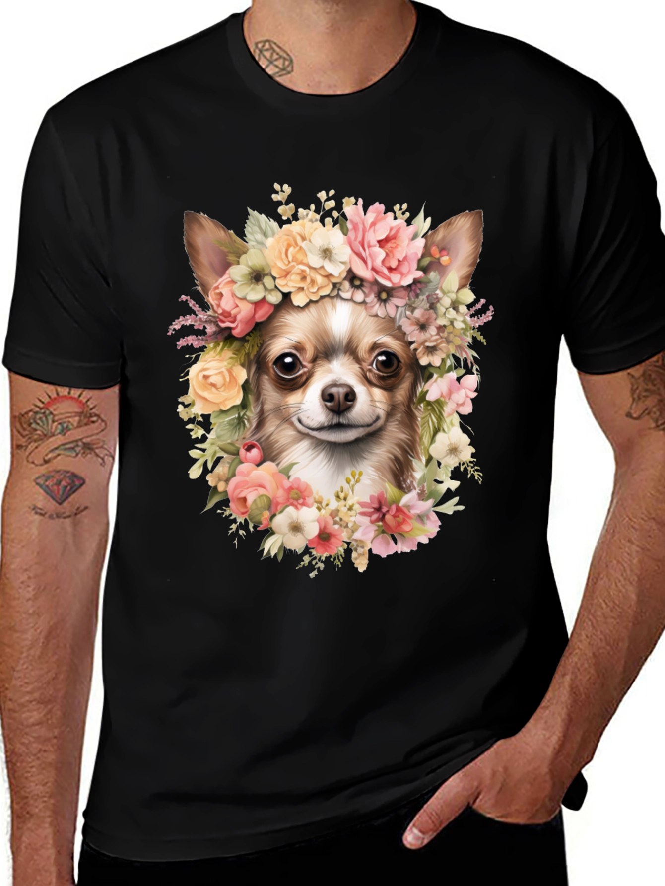 Chihuahua Flower Crown T-Shirt - Cute Dog Tee