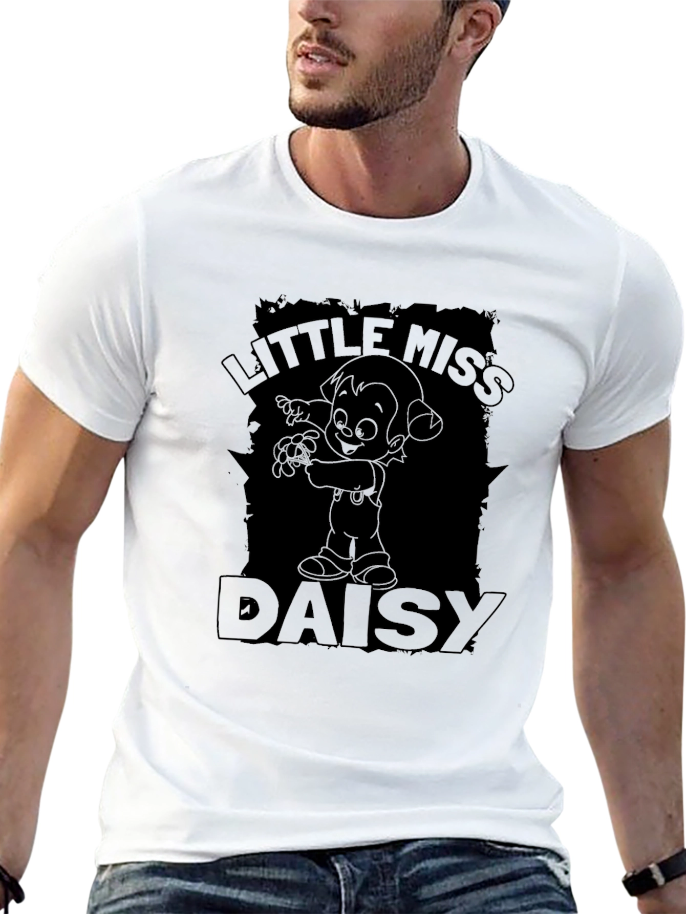Little Miss Daisy Black T-Shirt